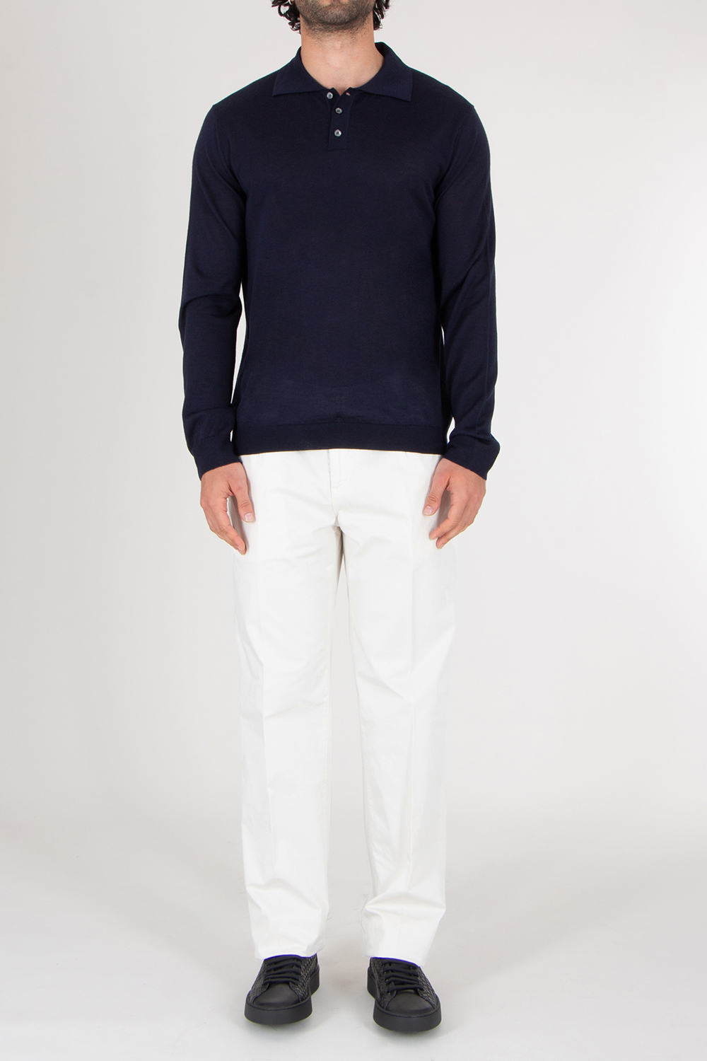 ROBERTO COLLINA Knitted Cashmere Silk Polo Shirt