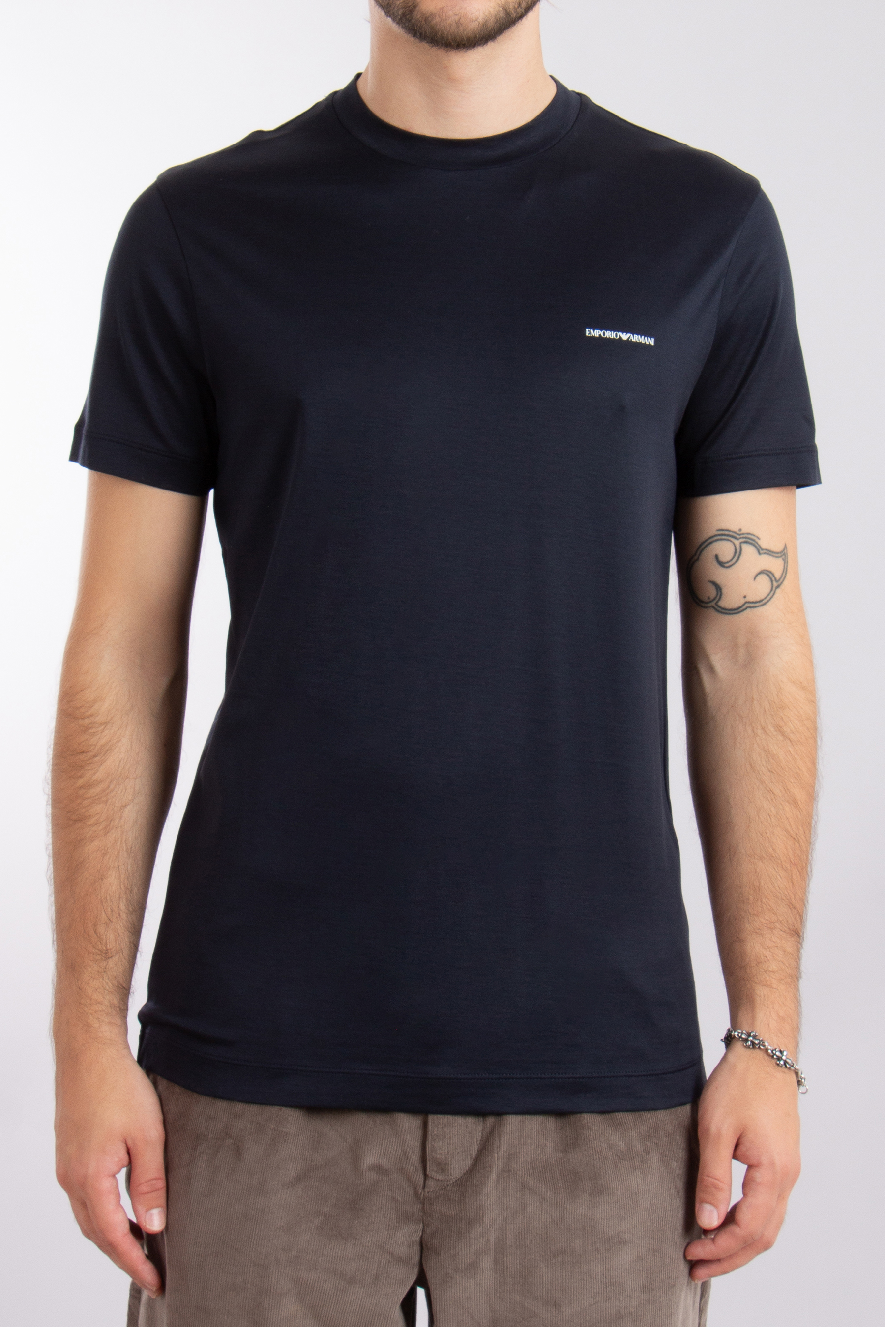 EMPORIO ARMANI Regular Fit Lyocell-Cotton Jersey T-Shirt