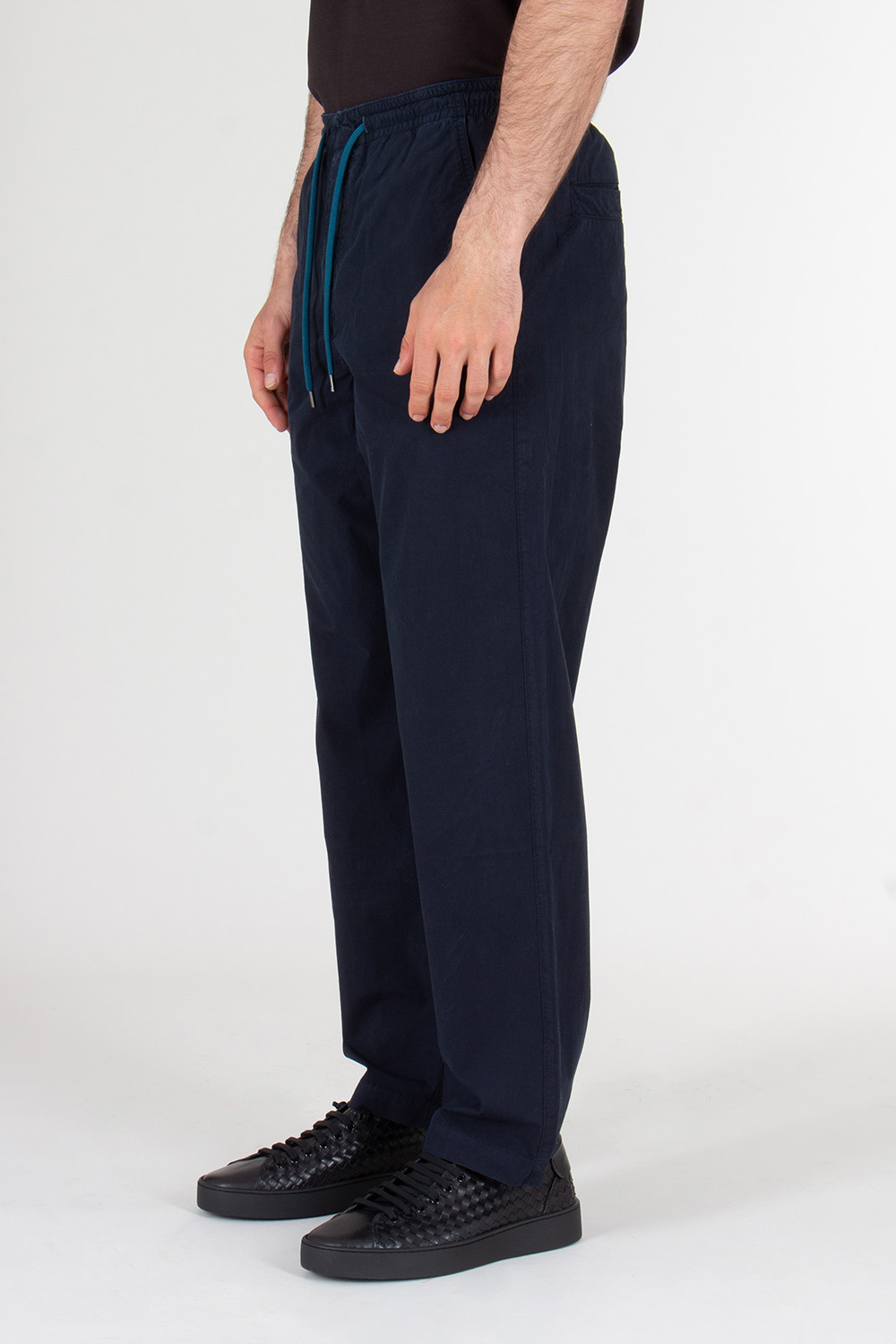 PAUL SMITH Regular Fit Organic Cotton Drawcord Trousers