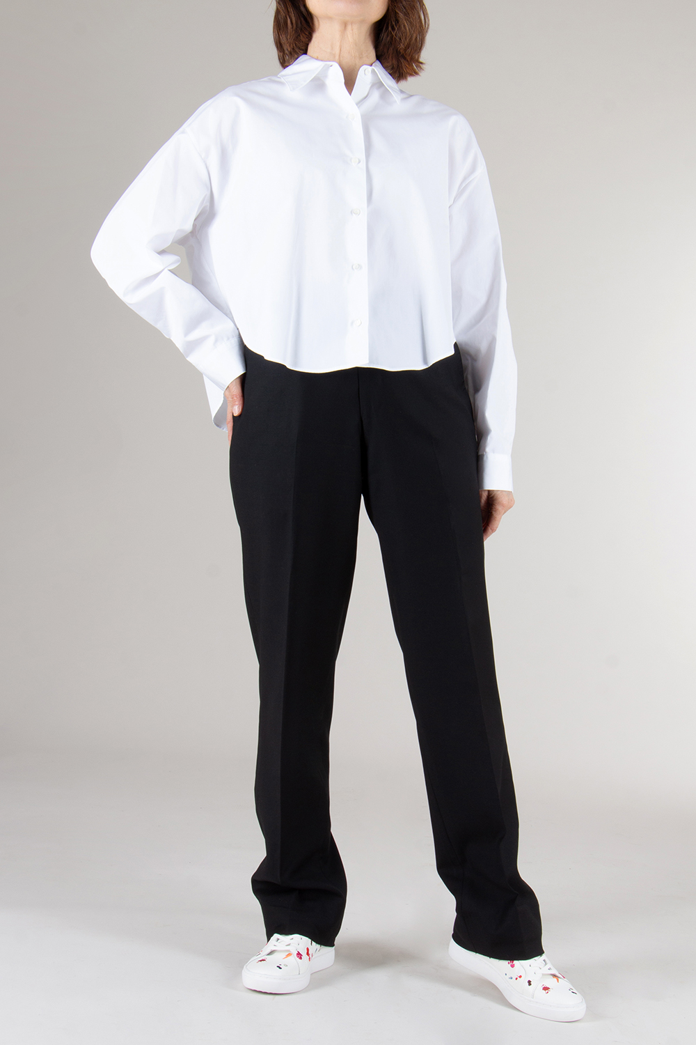 ASPESI Cropped Cotton Poplin Blouse