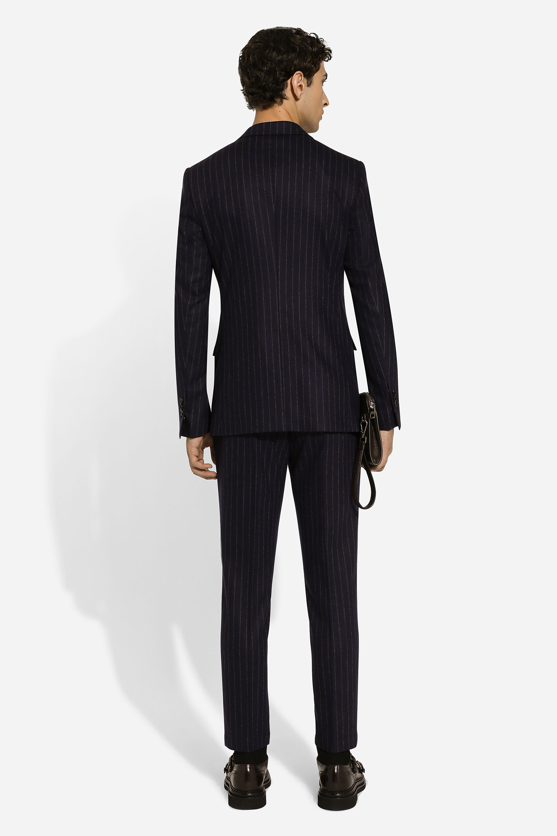 DOLCE & GABBANA Pinstripe Virgin Wool-Cashmere-Flannel Pants DOLCE & GABBANA Pinstripe Virgin Wool-Cashmere-Flannel Pants