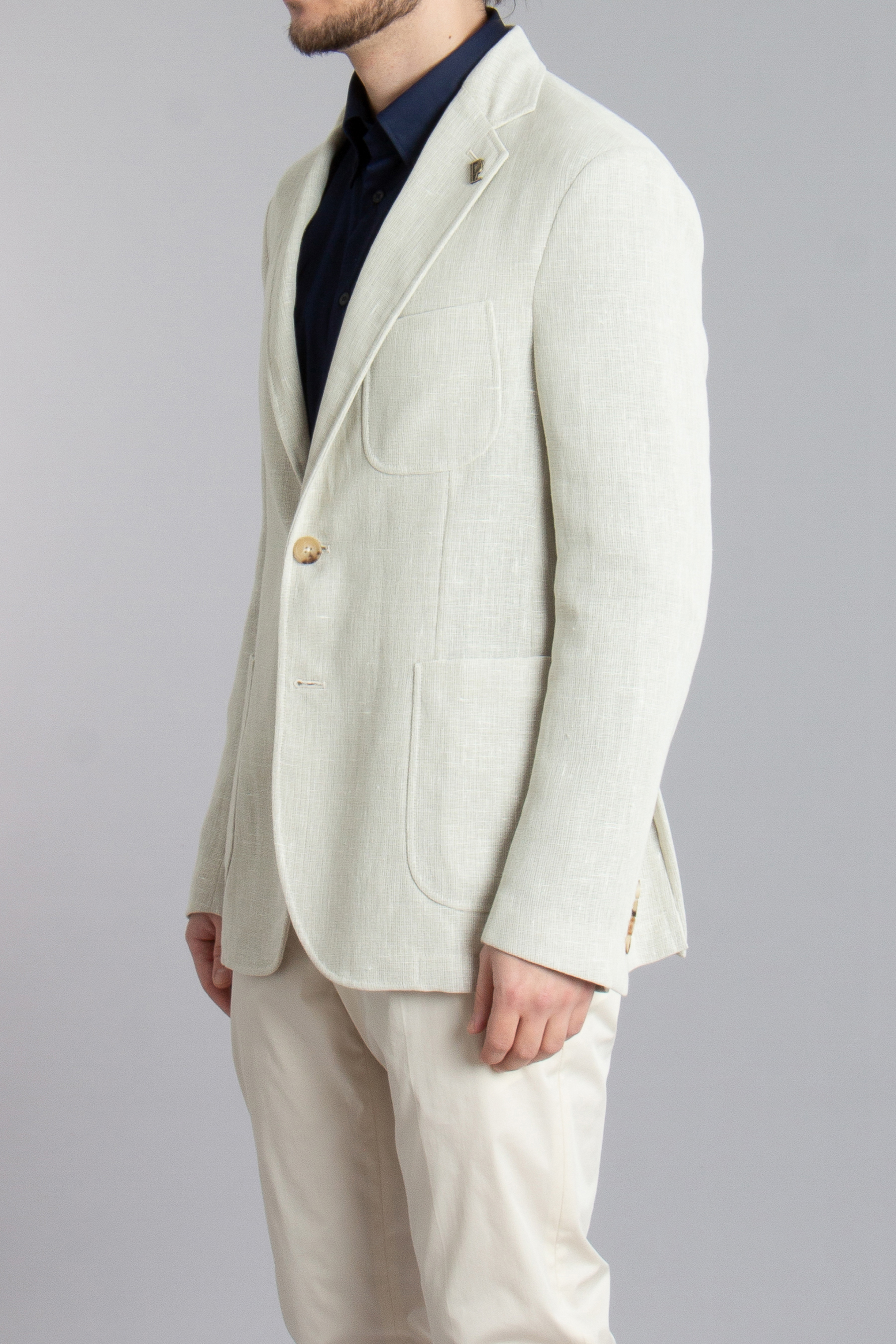 PAL ZILERI Tailored Fit Virgin Wool-Linen Blend Jacket PAL ZILERI Tailored Fit Virgin Wool-Linen Blend Jacket