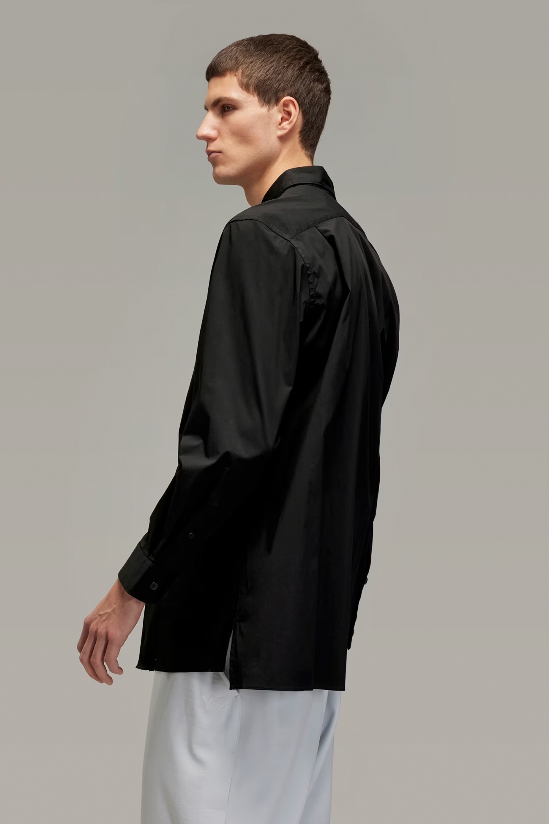 Y-3 Pleated Cotton-Nylon Stretch Shirt Y-3 Pleated Cotton-Nylon Stretch Shirt