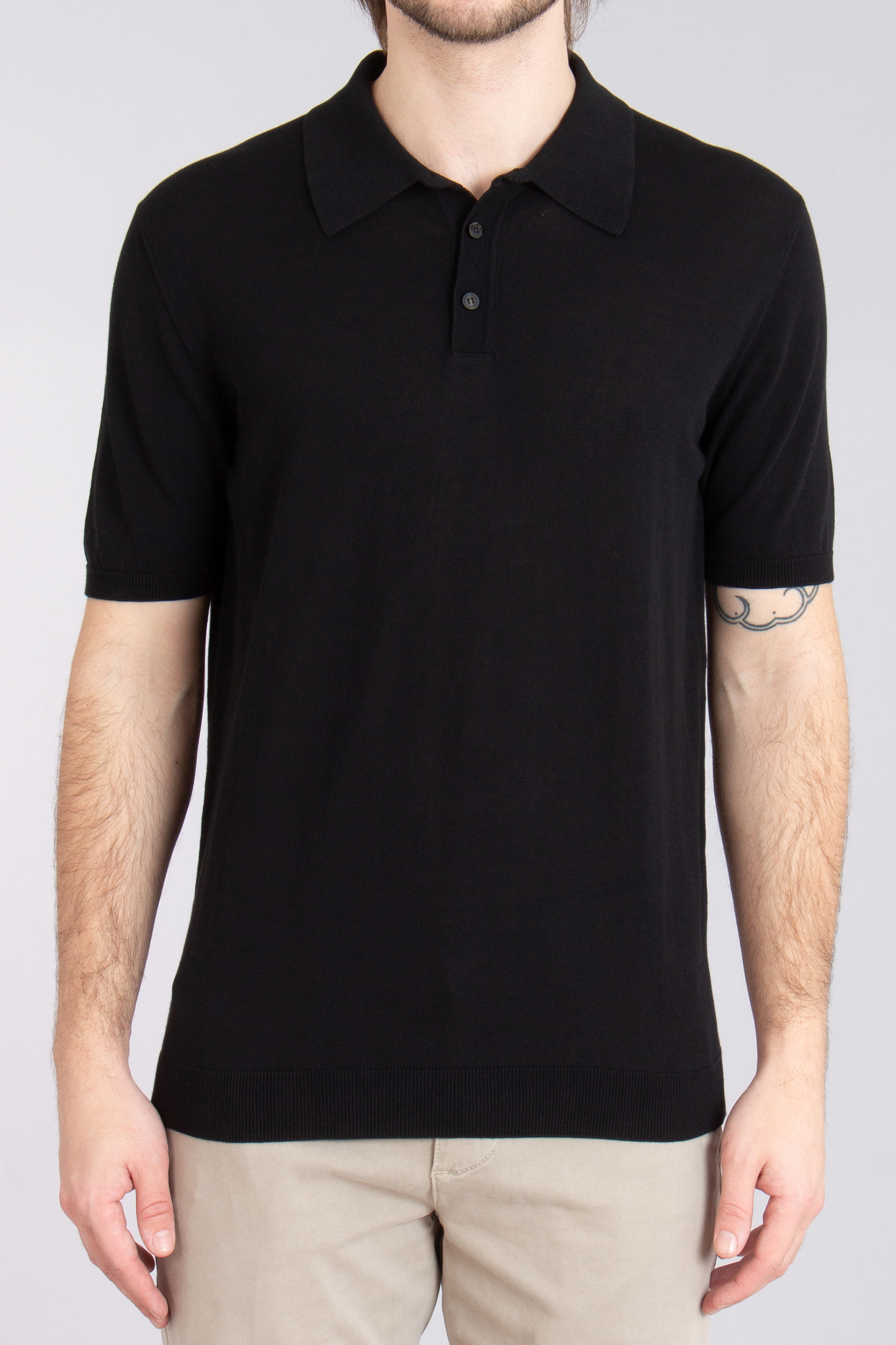 ROBERTO COLLINA Regular Cotton Crêpe Knit Polo ROBERTO COLLINA Regular Cotton Crêpe Knit Polo