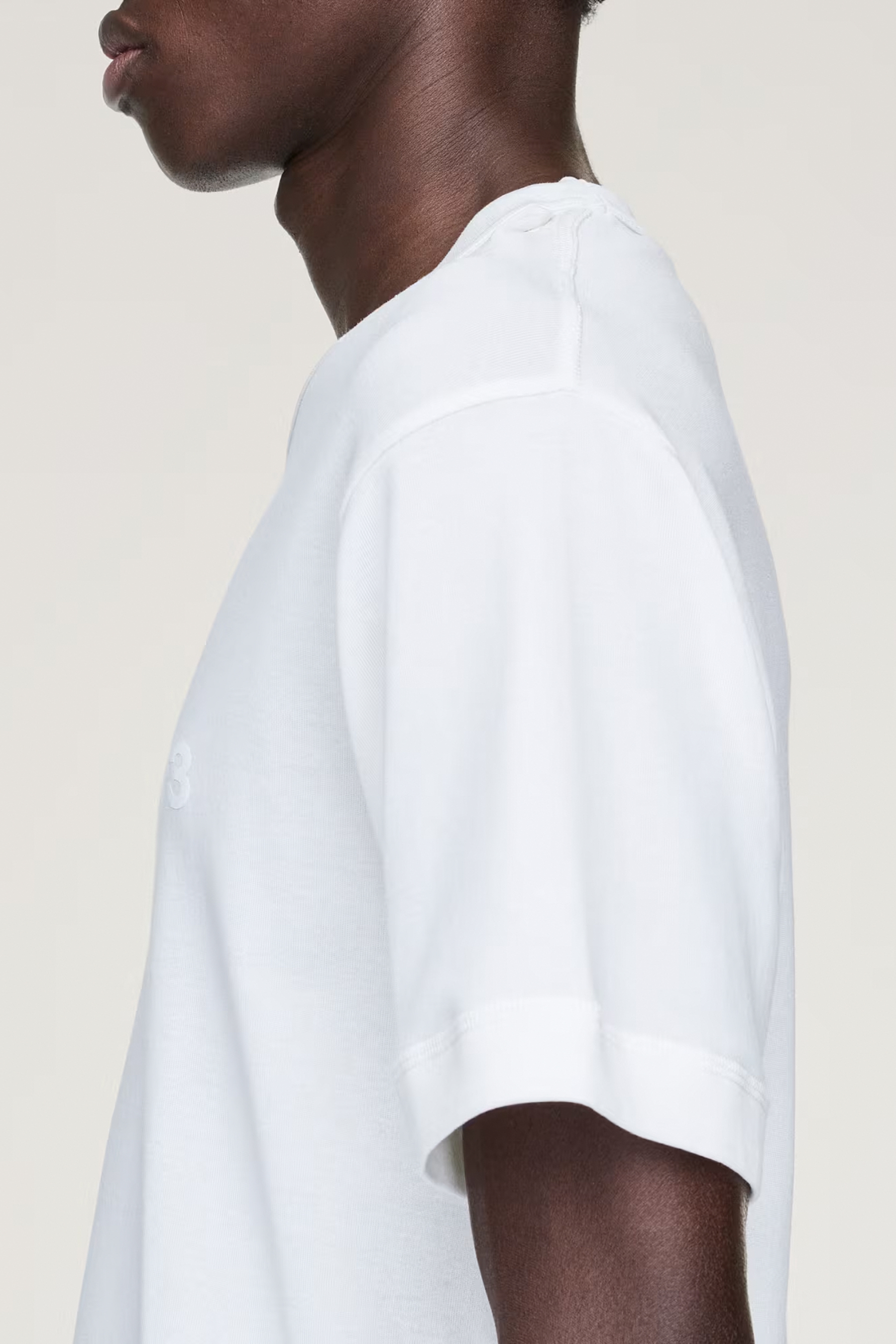 Y-3 Slim Fit Cotton Jersey T-Shirt T-shirt, Ärmel, Person, Langarm, Hals