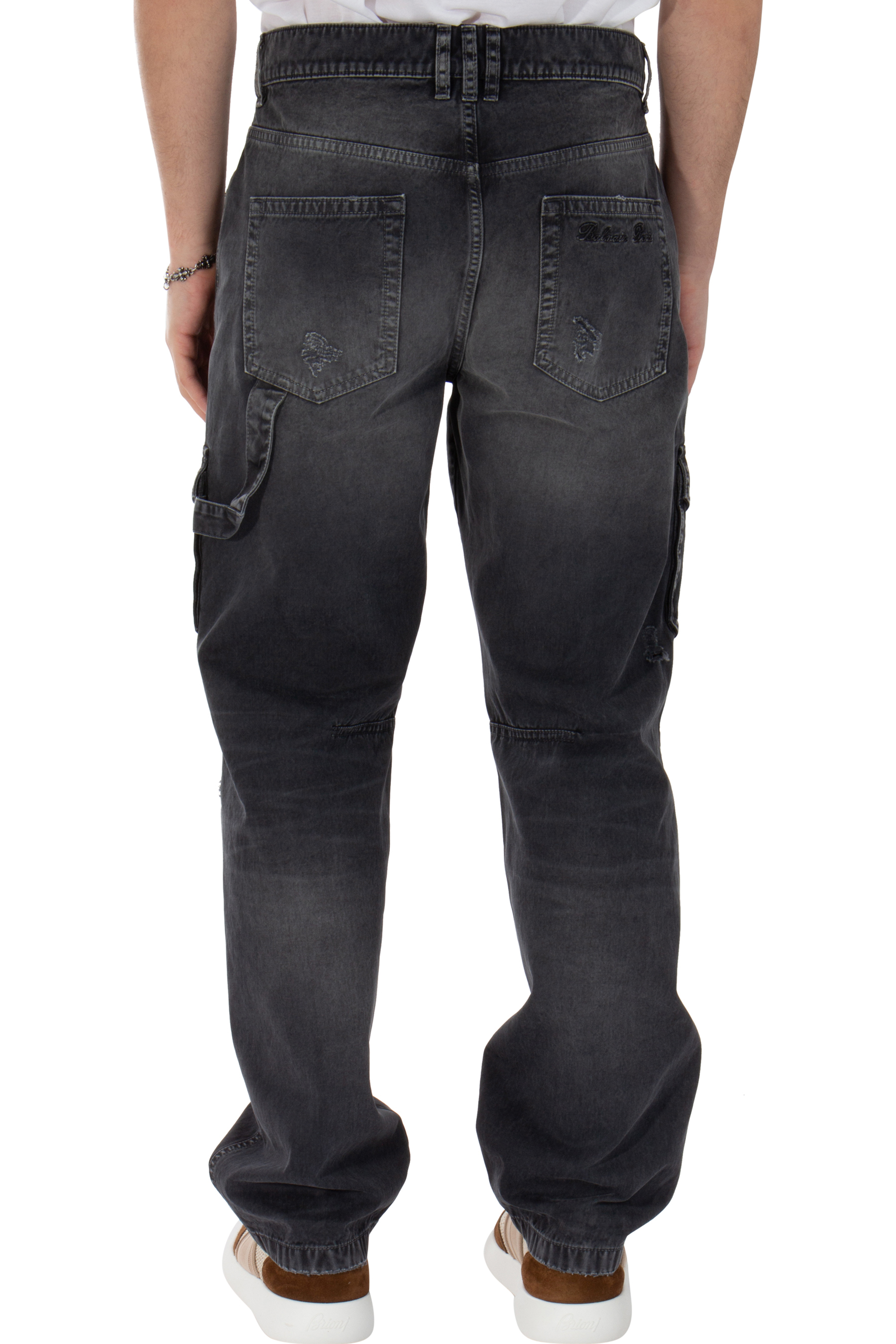 BALMAIN Used-Look Cotton Denim Cargo Pants BALMAIN Used-Look Cotton Denim Cargo Pants