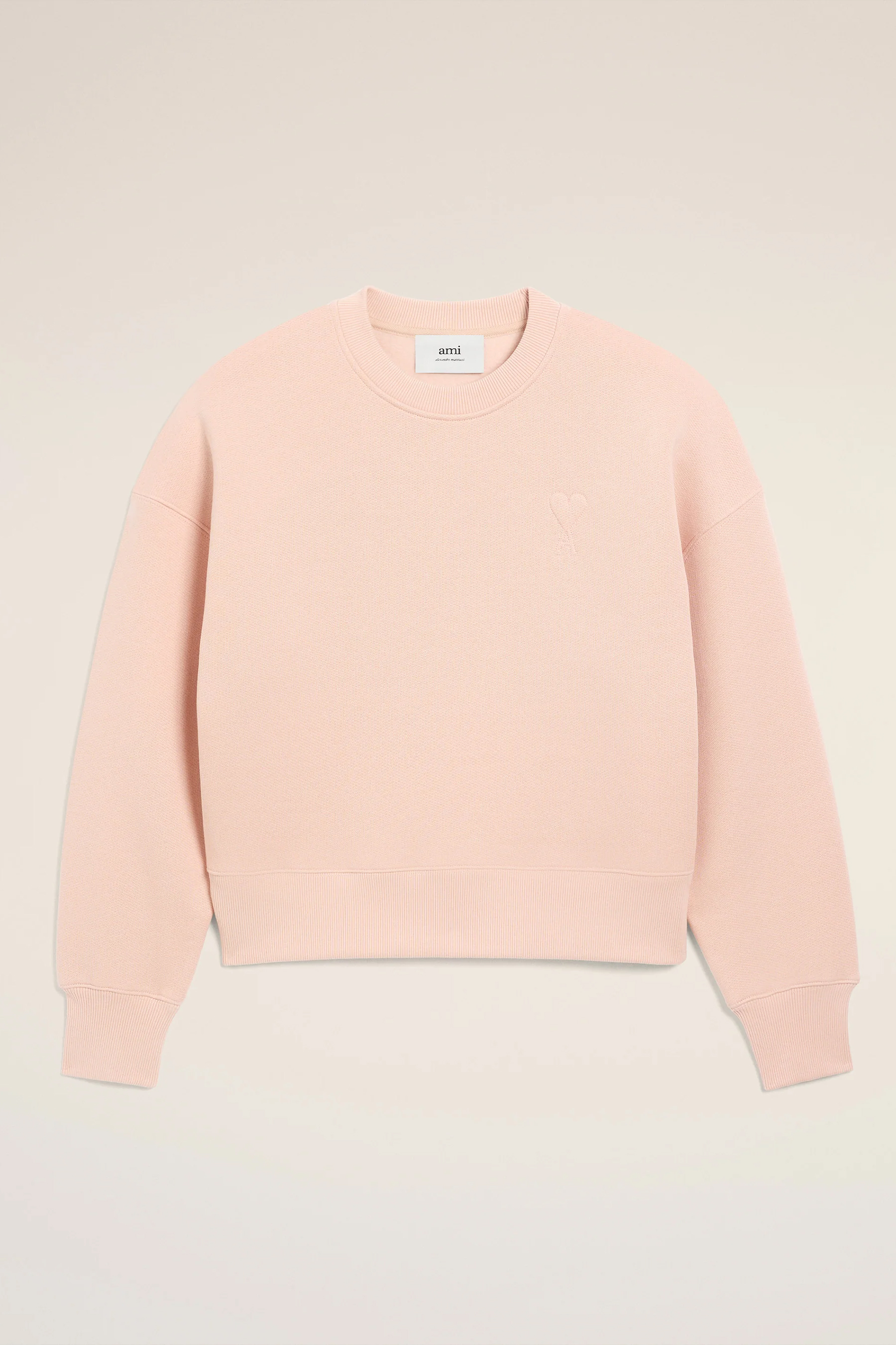 AMI PARIS Comfort Fit Ami De Coeur Brushed Cotton Blend Fleece Sweatshirt Bekleidung, Strickwaren, Pullover, Sweatshirt