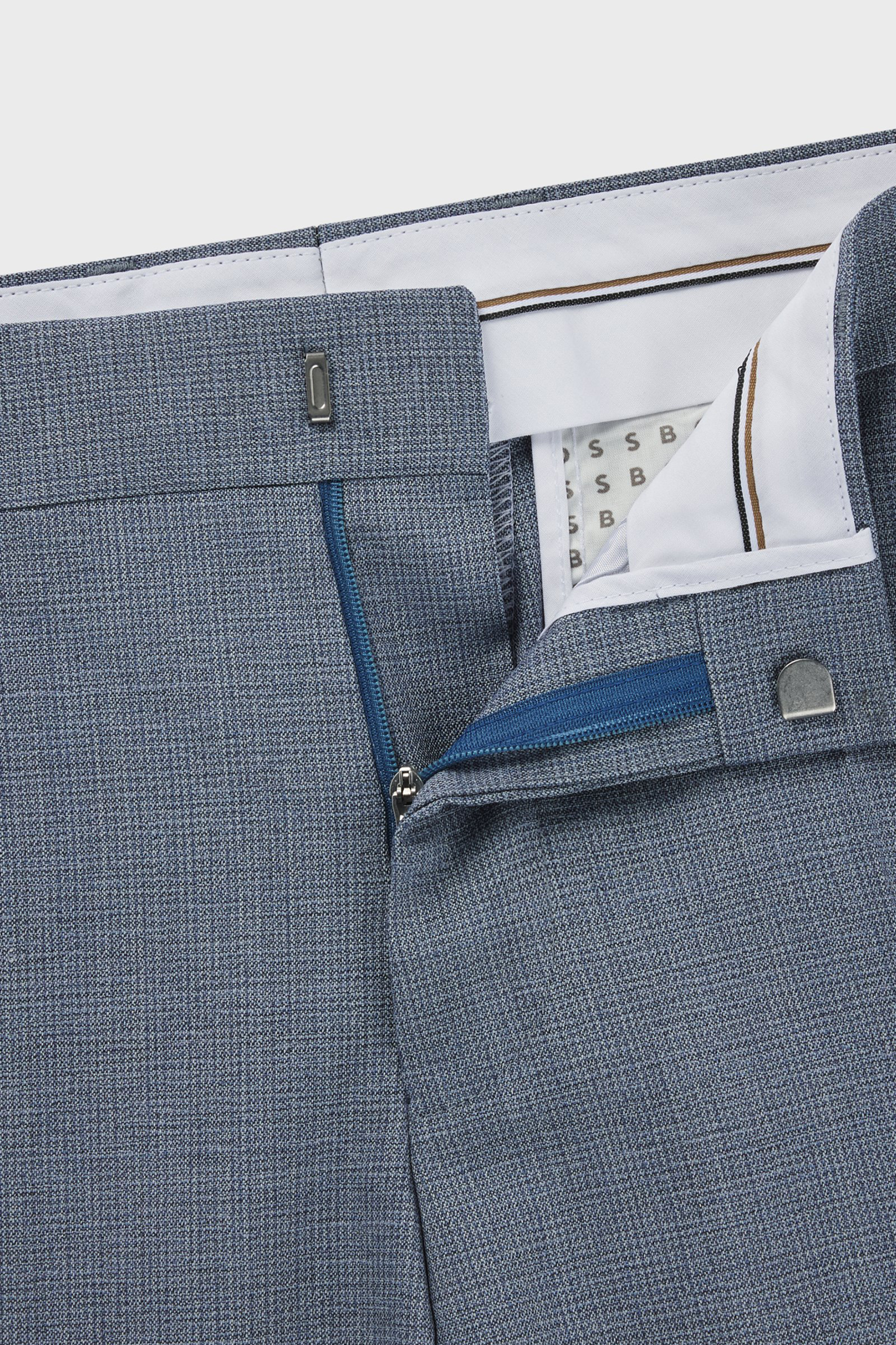BOSS Slim Fit Patterned Virgin Wool Blend Pants H-Genius BOSS Slim Fit Patterned Virgin Wool Blend Pants H-Genius