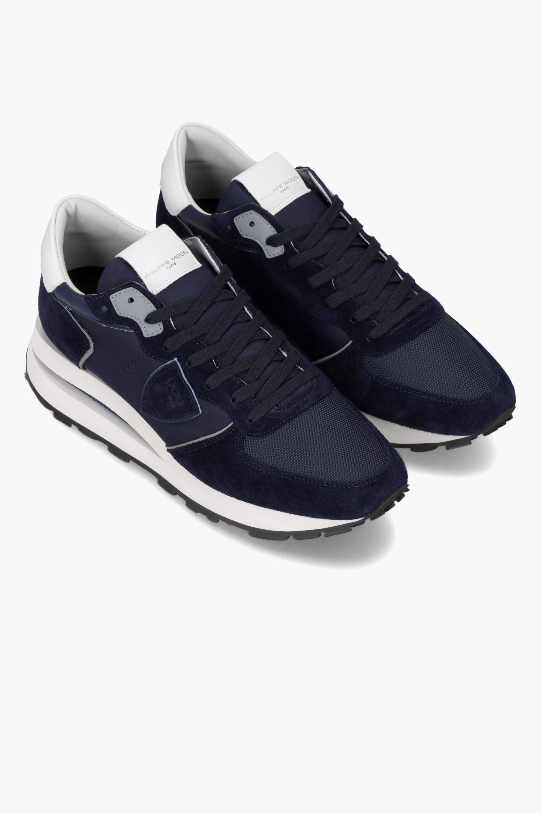 PHILIPPE MODEL Technical Fabric, Mesh & Suede Sneakers Tropez Haute Low Bekleidung, Schuhwerk, Schuh, Sneaker, Leinwand