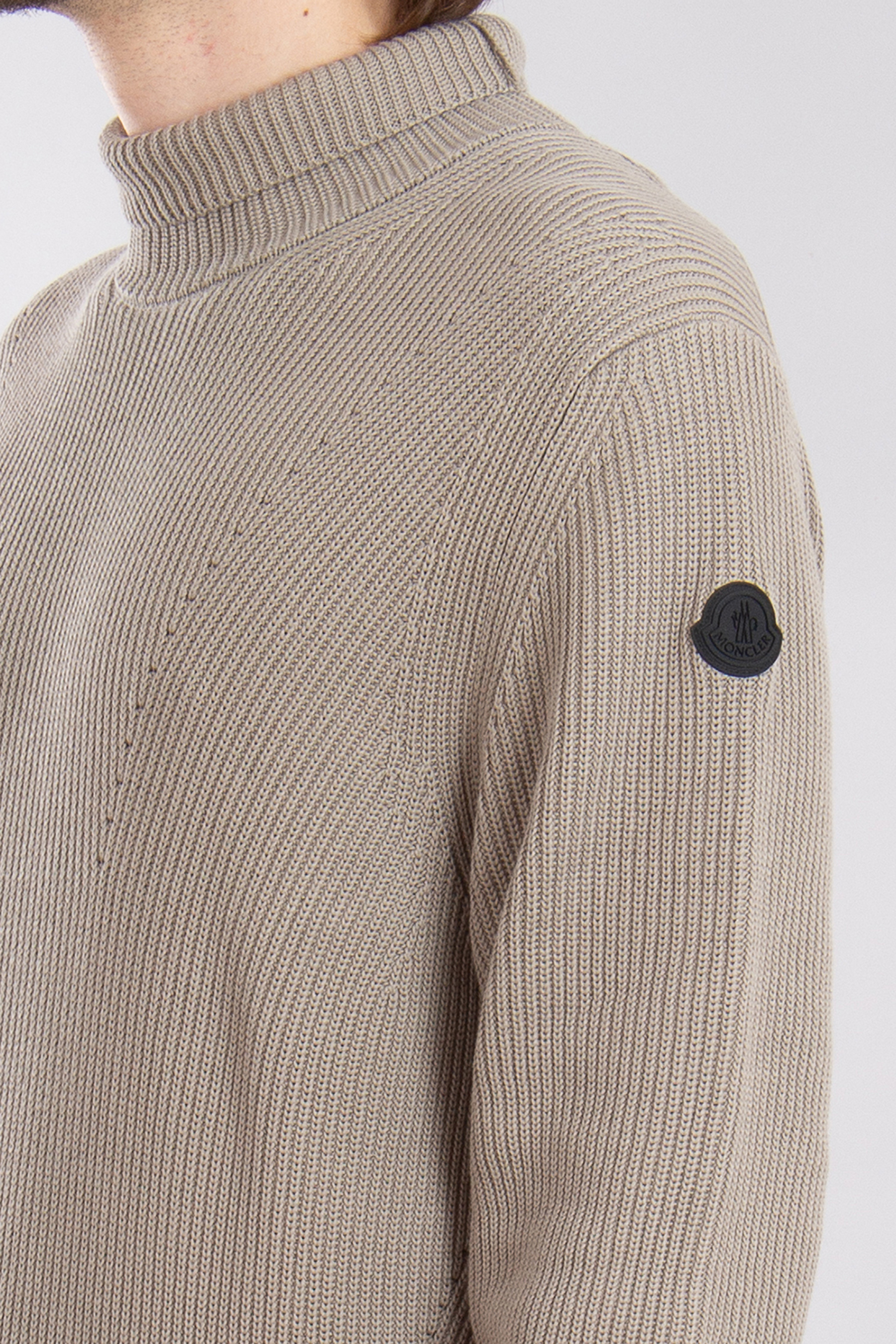 MONCLER Textured Cotton Turtleneck Sweater MONCLER Textured Cotton Turtleneck Sweater