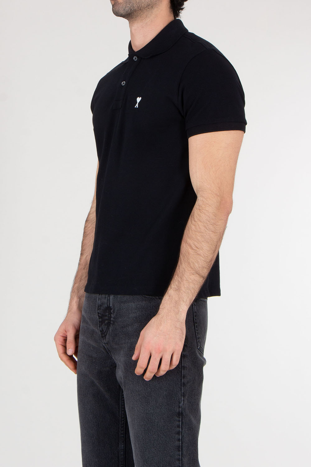 AMI PARIS Regular Fit Cotton Polo Shirt