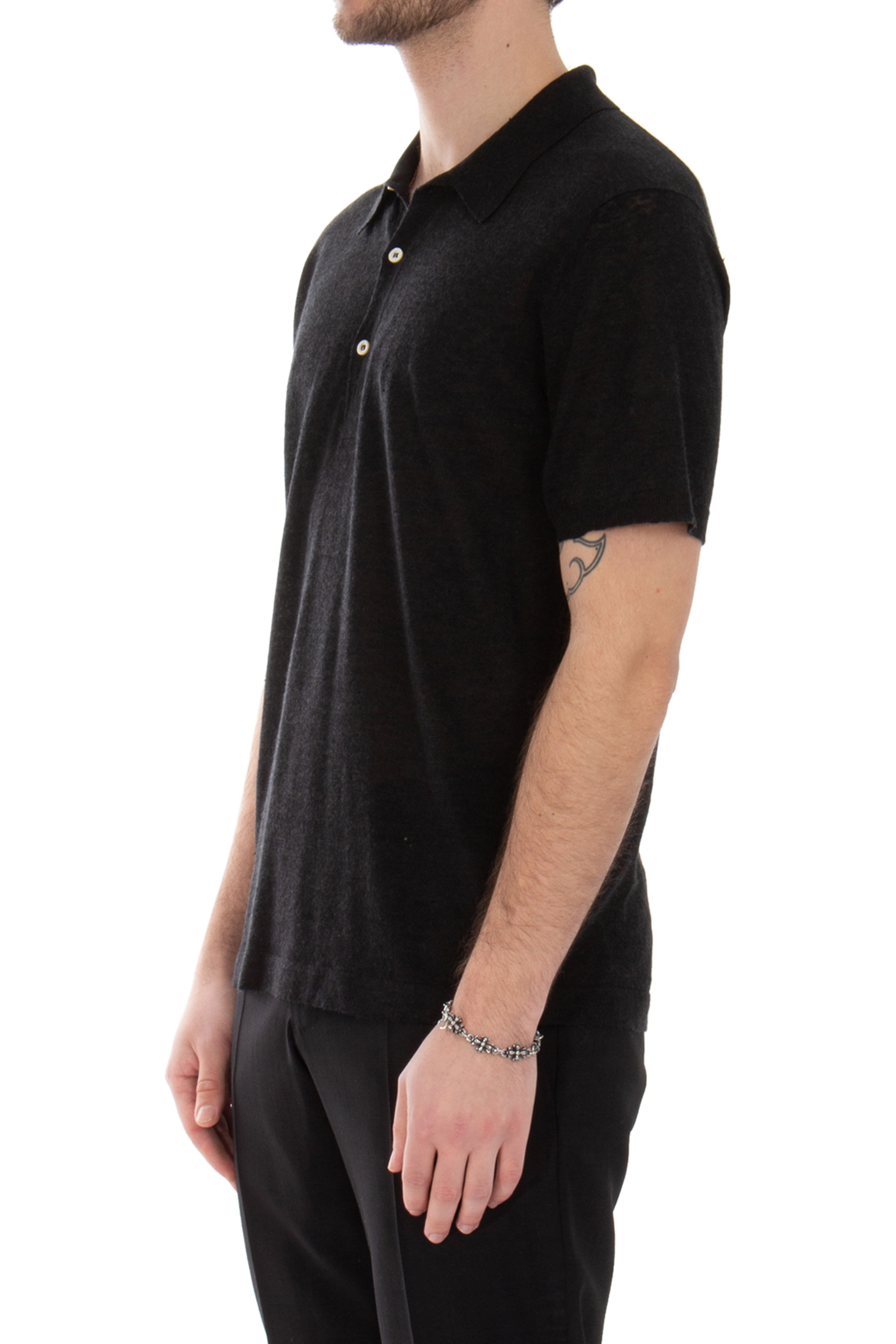 BOGLIOLI Linen-Cashmere-Silk Blend Knit Polo BOGLIOLI Linen-Cashmere-Silk Blend Knit Polo
