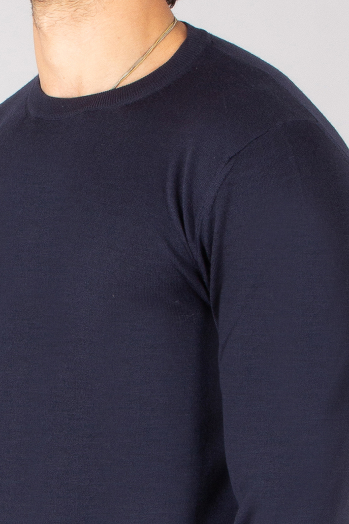 CANALI Regular Fit Travel Wool Crew Neck Sweater Langarm, Ärmel, Erwachsener, Mann, Person