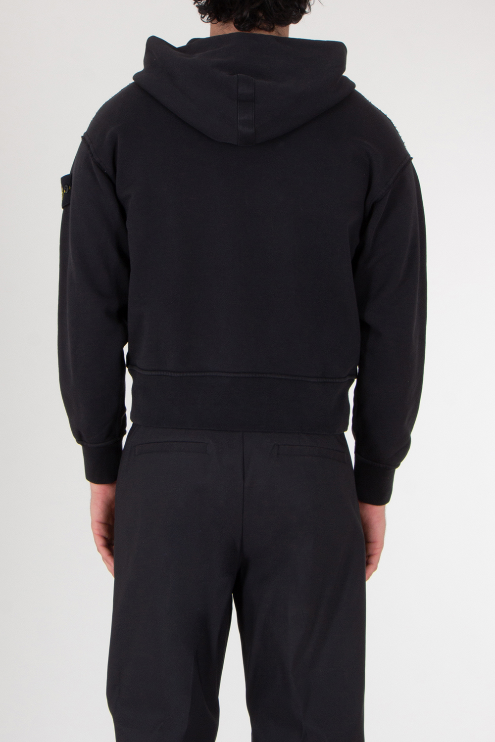 STONE ISLAND Regular Fit Cropped Zip-Up Hoodie