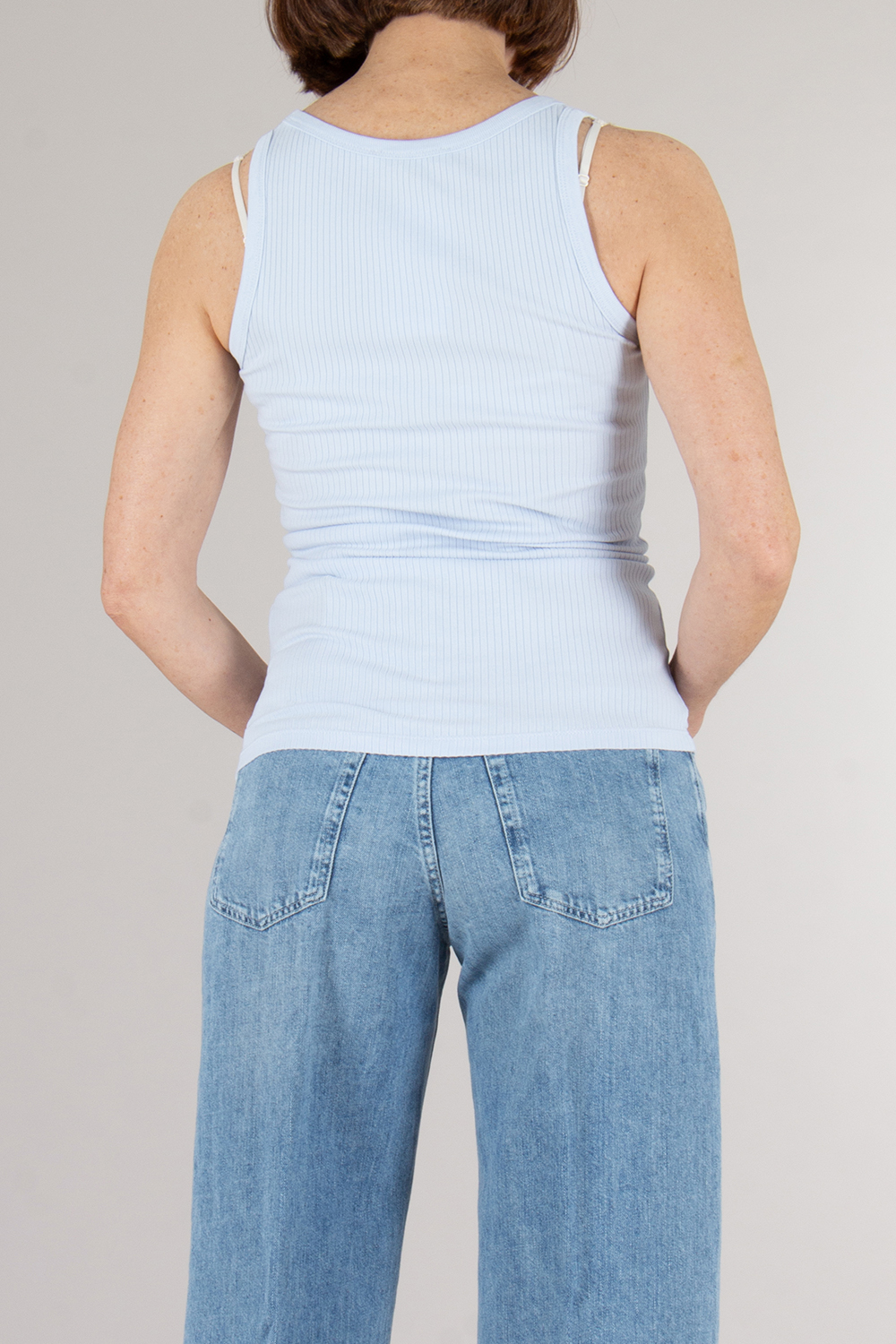 0039 ITALY Regular Fit Ribbed Cotton Tank Ella