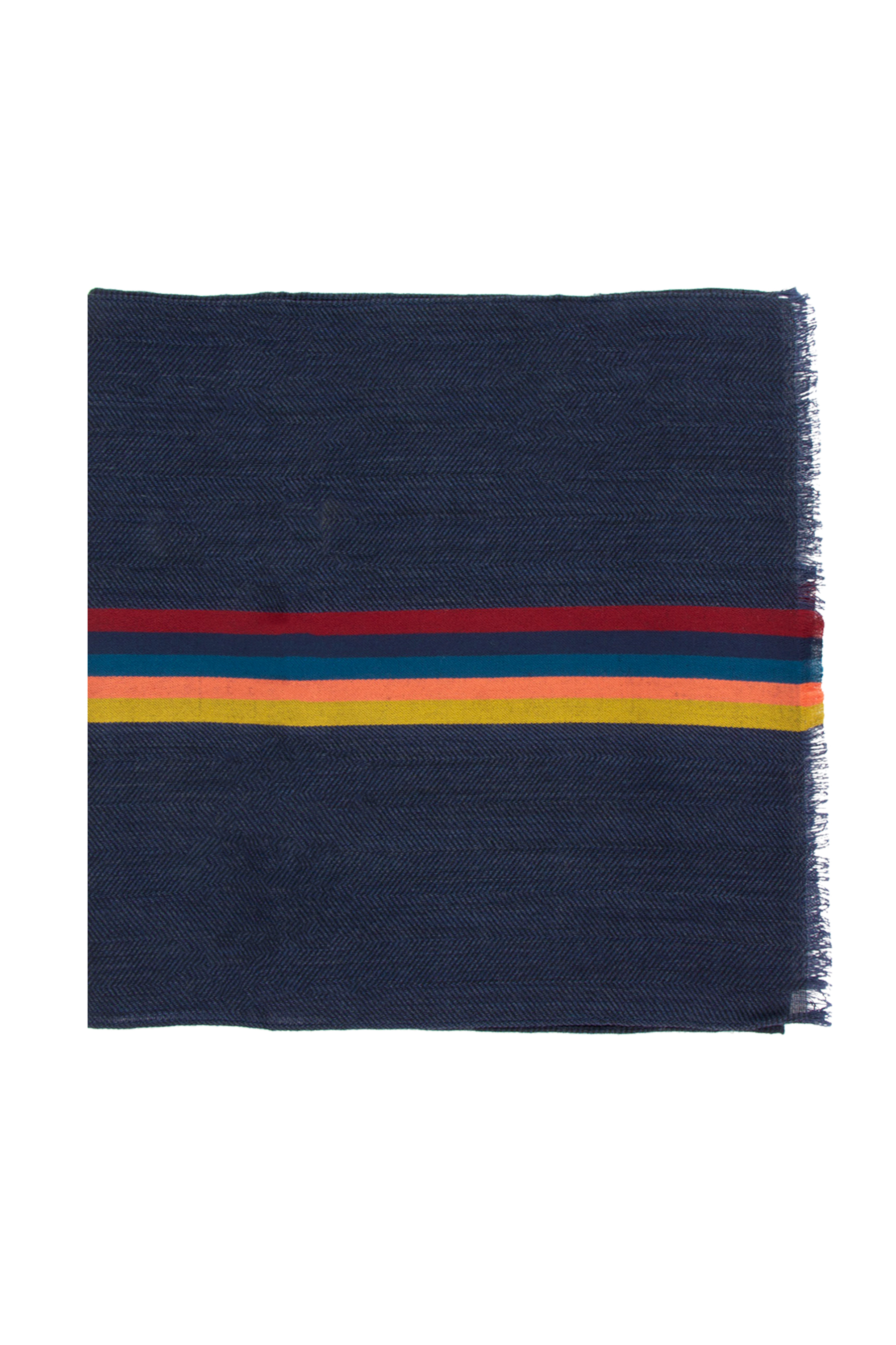 PAUL SMITH 'Artist Stripe' Band Herringbone Wool Blend Scarf
