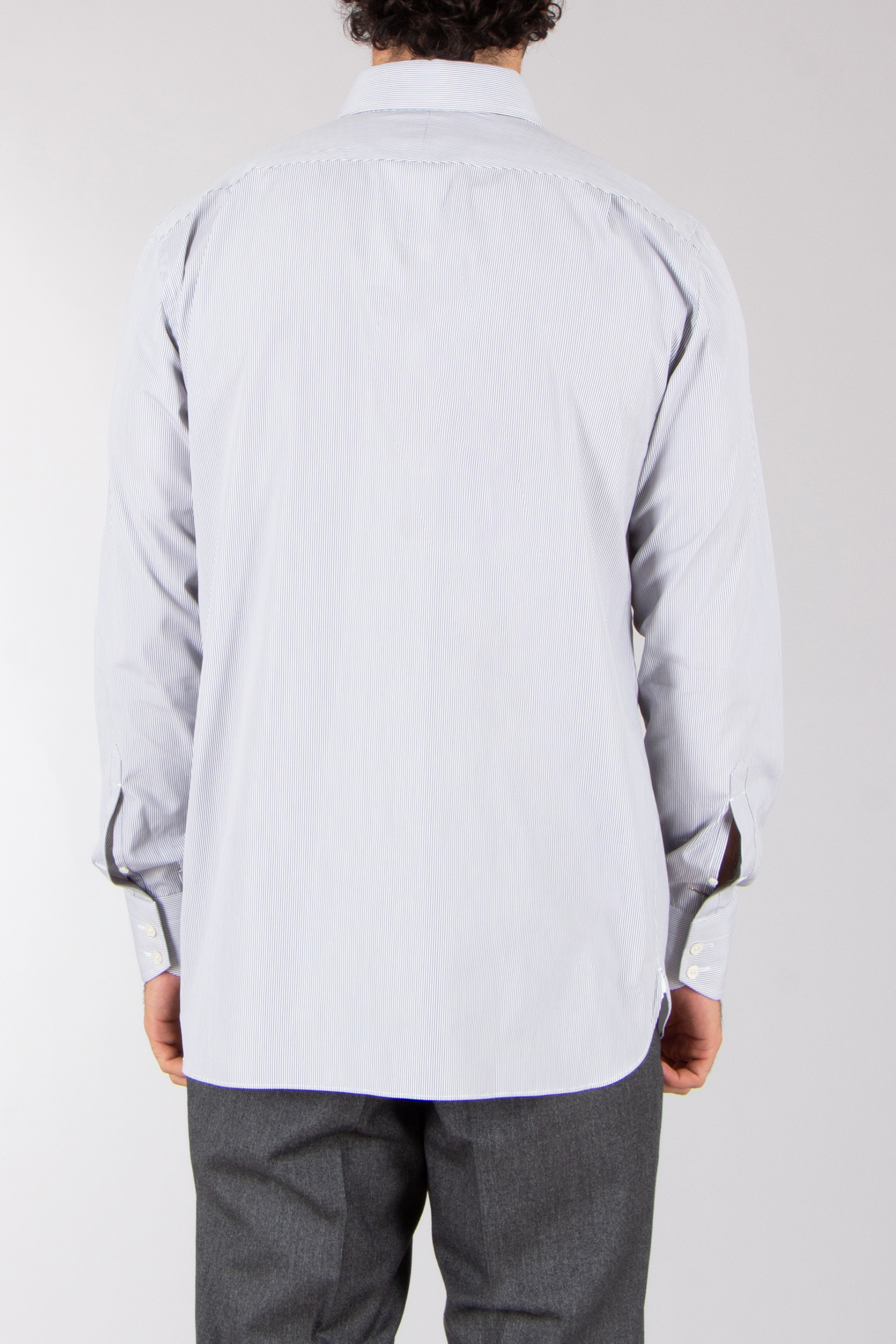 TOM FORD Classic Fit Striped Cotton Poplin Business Shirt Mantel, Laborkittel, Langarm, Ärmel, Hemd