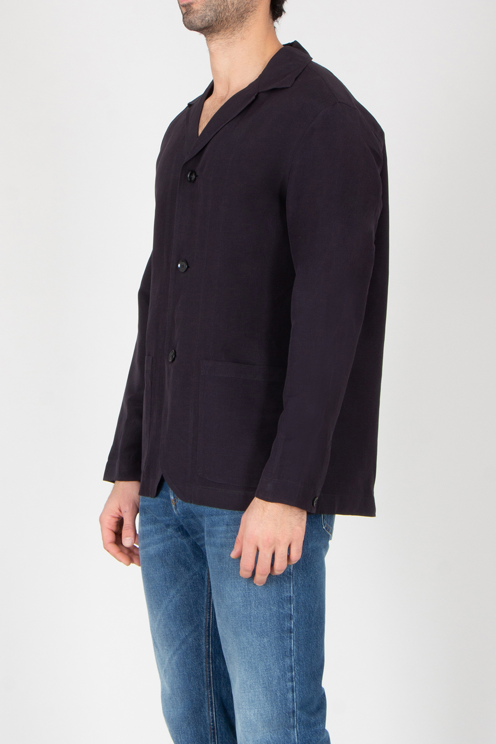 BRIONI Regular Fit Linen-Silk Blend Blazer Shirt