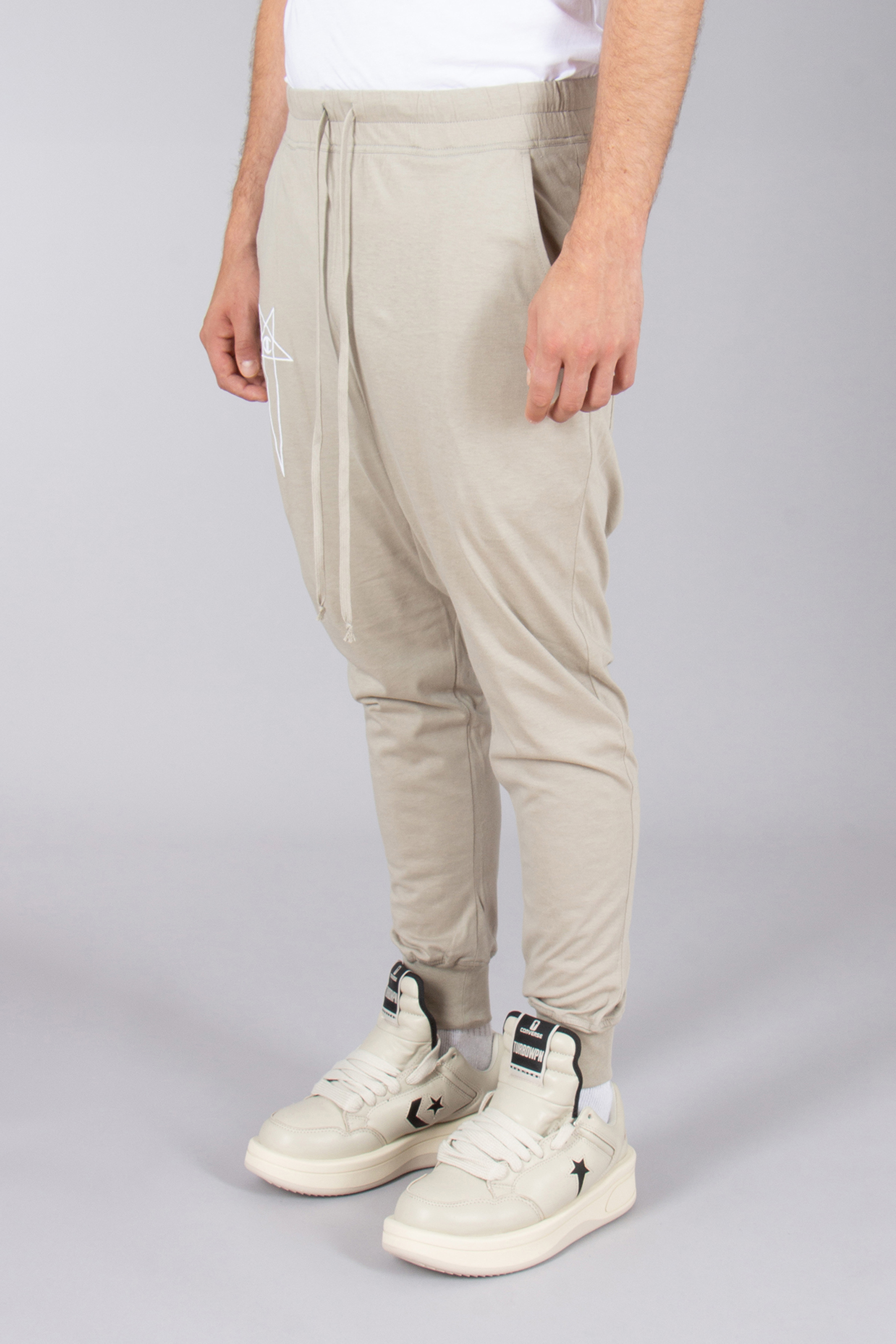 RICK OWENS DRKSHDW X Champion Organic Cotton Jersey Prisoner Drawstring Sweatpants RICK OWENS DRKSHDW X Champion Organic Cotton Jersey Prisoner Drawstring Sweatpants
