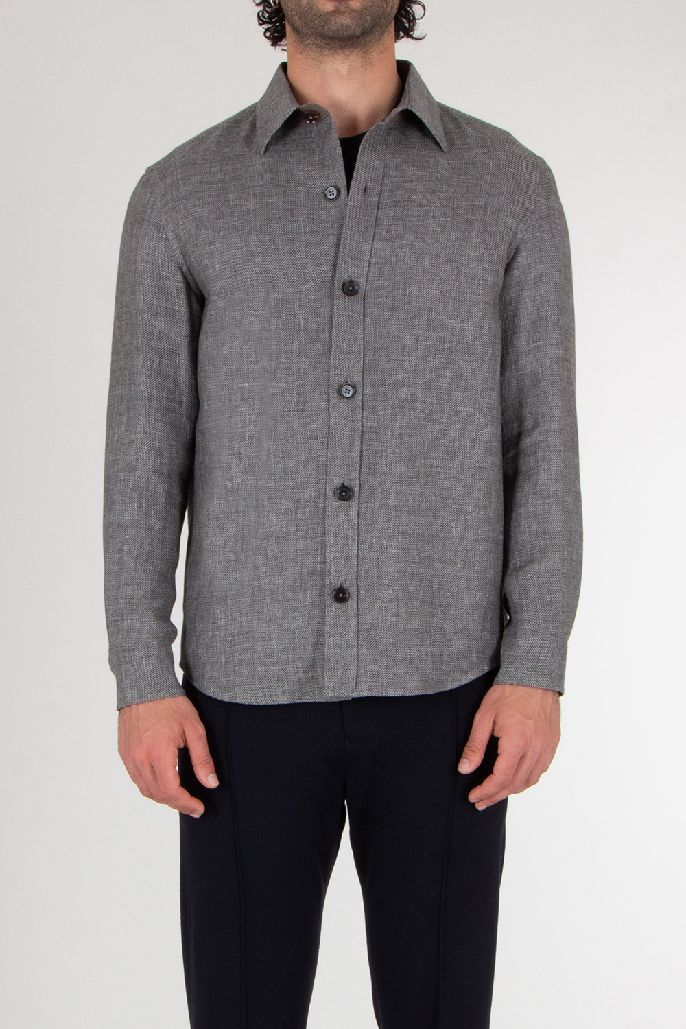 ZEGNA Regular Fit Cashmere Linen and Silk Overshirt