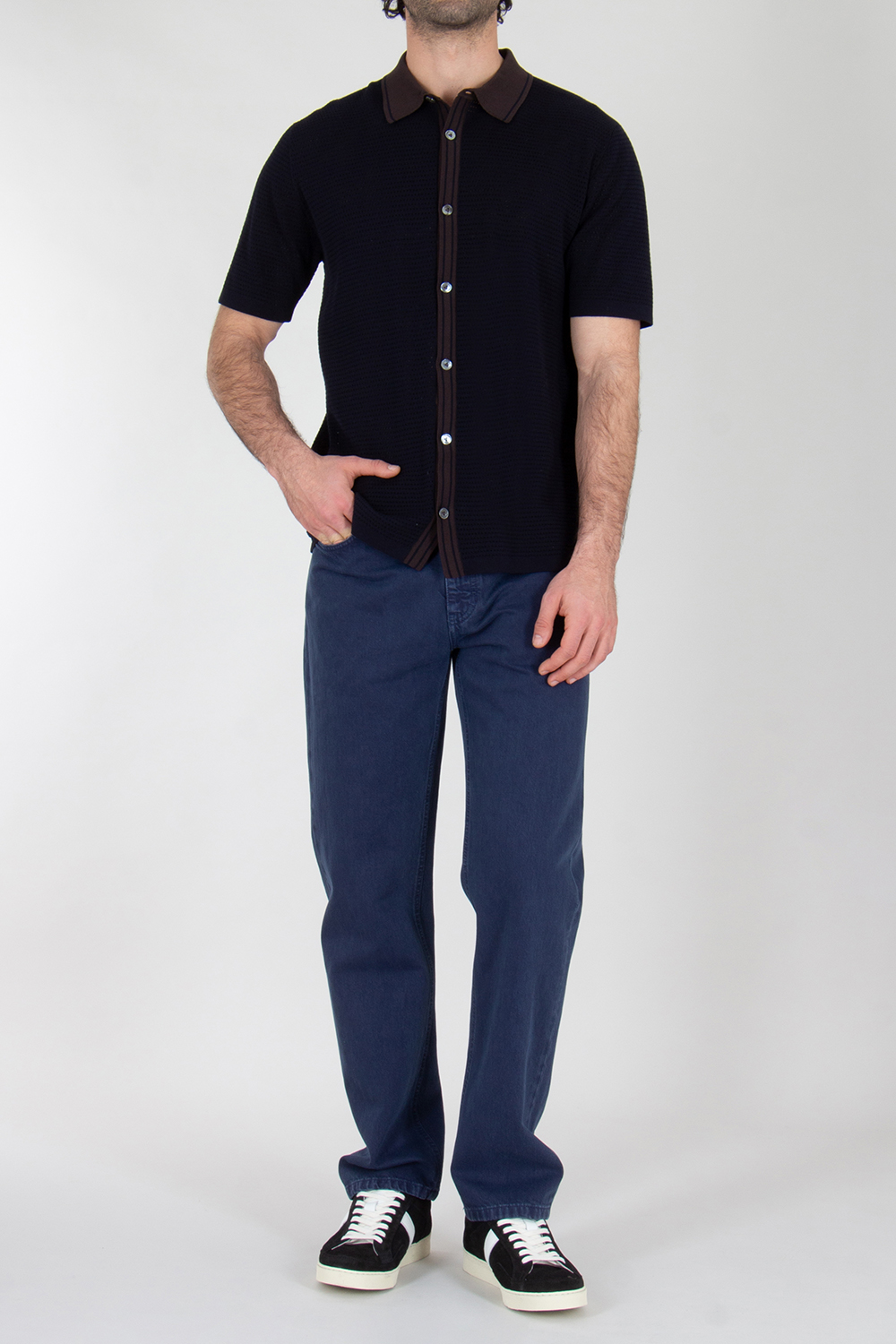 VAN LAACK Knitted Polo Shirt Safir