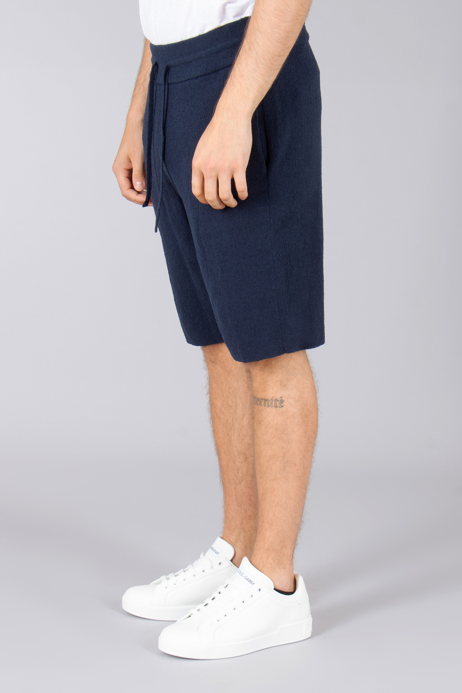 ROBERTO COLLINA Regular Fit Spongy Effect Cotton Blend Knit Shorts Kurze Hose, Rock, Person, Turnschuh, Tätowierung