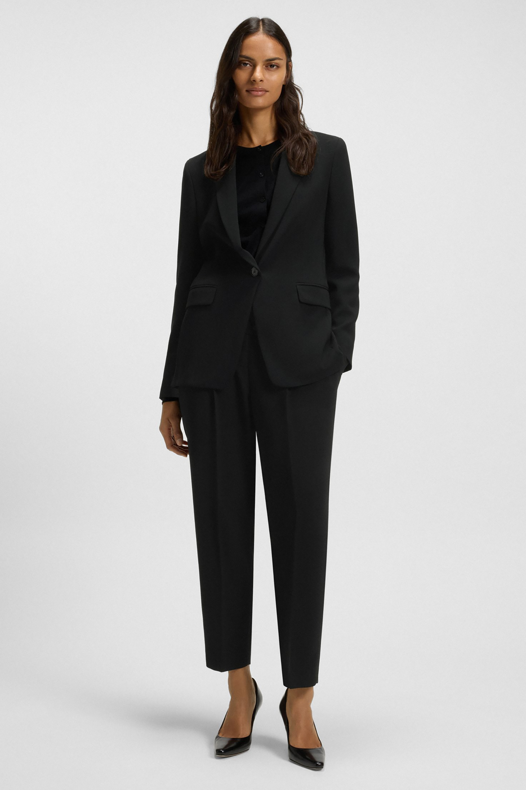 BOSS Regular Fit Japanese Crepe Blazer Jocaluah Formelle Kleidung, Anzug, Smoking, Person, Frau