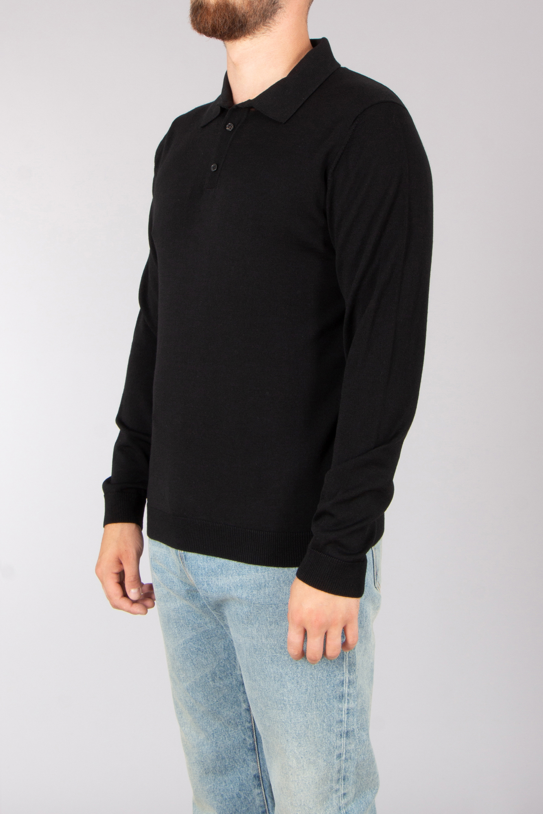 ROBERTO COLLINA Regular Fit Extra-Fine Wool Knit Polo Langarm, Ärmel, Hosen, Hemd, Jeanshose
