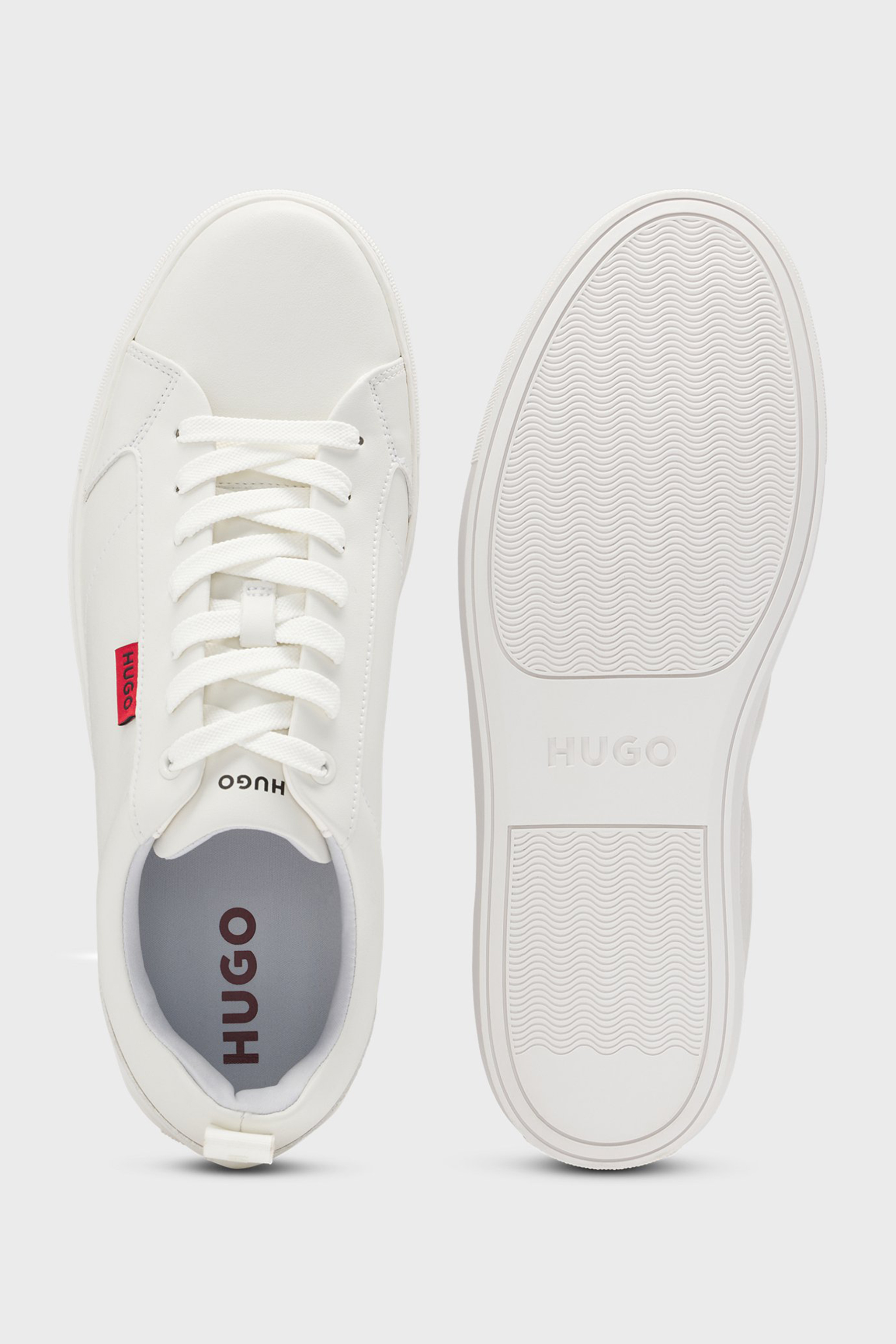 HUGO Faux Leather Sneakers Morrie Bekleidung, Schuhwerk, Schuh, Sneaker