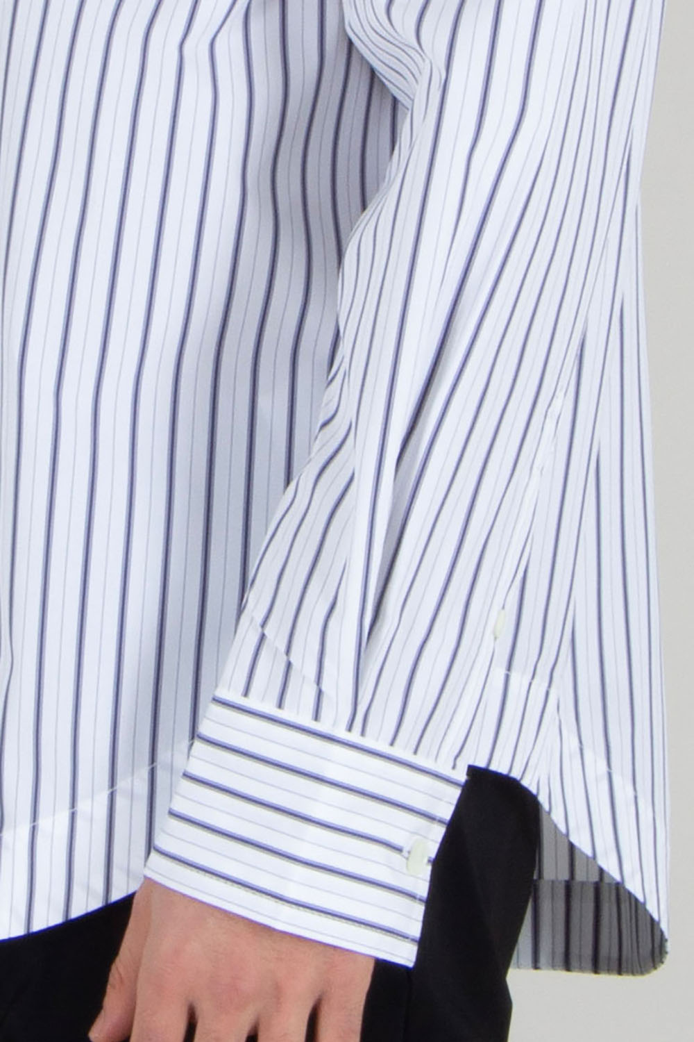 AMI PARIS Loose Fit Ami De Coeur Striped Cotton Poplin Shirt