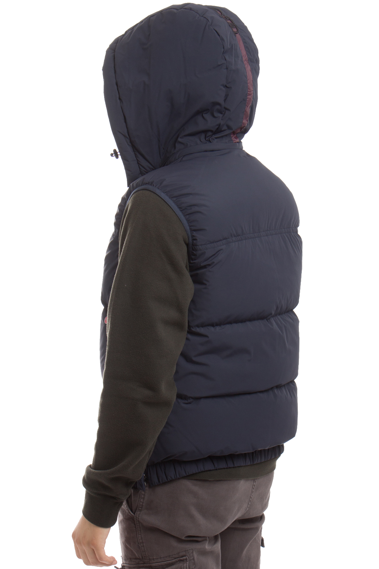 KITON Hooded Down Vest with Contrast Collar KITON Hooded Down Vest with Contrast Collar