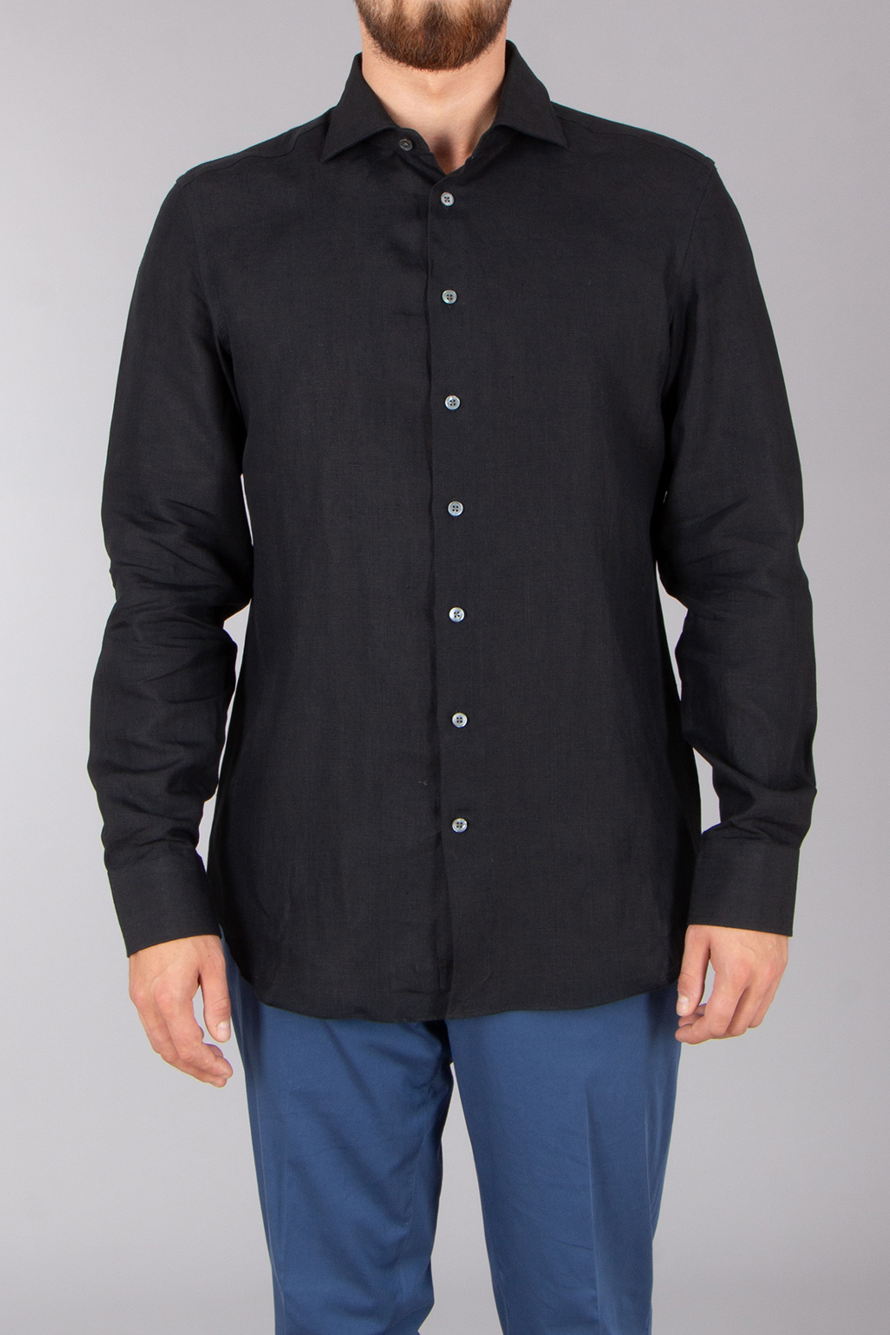 EMANUELE MAFFEIS Regular Fit Linen Shirt Eduardo Vaduz