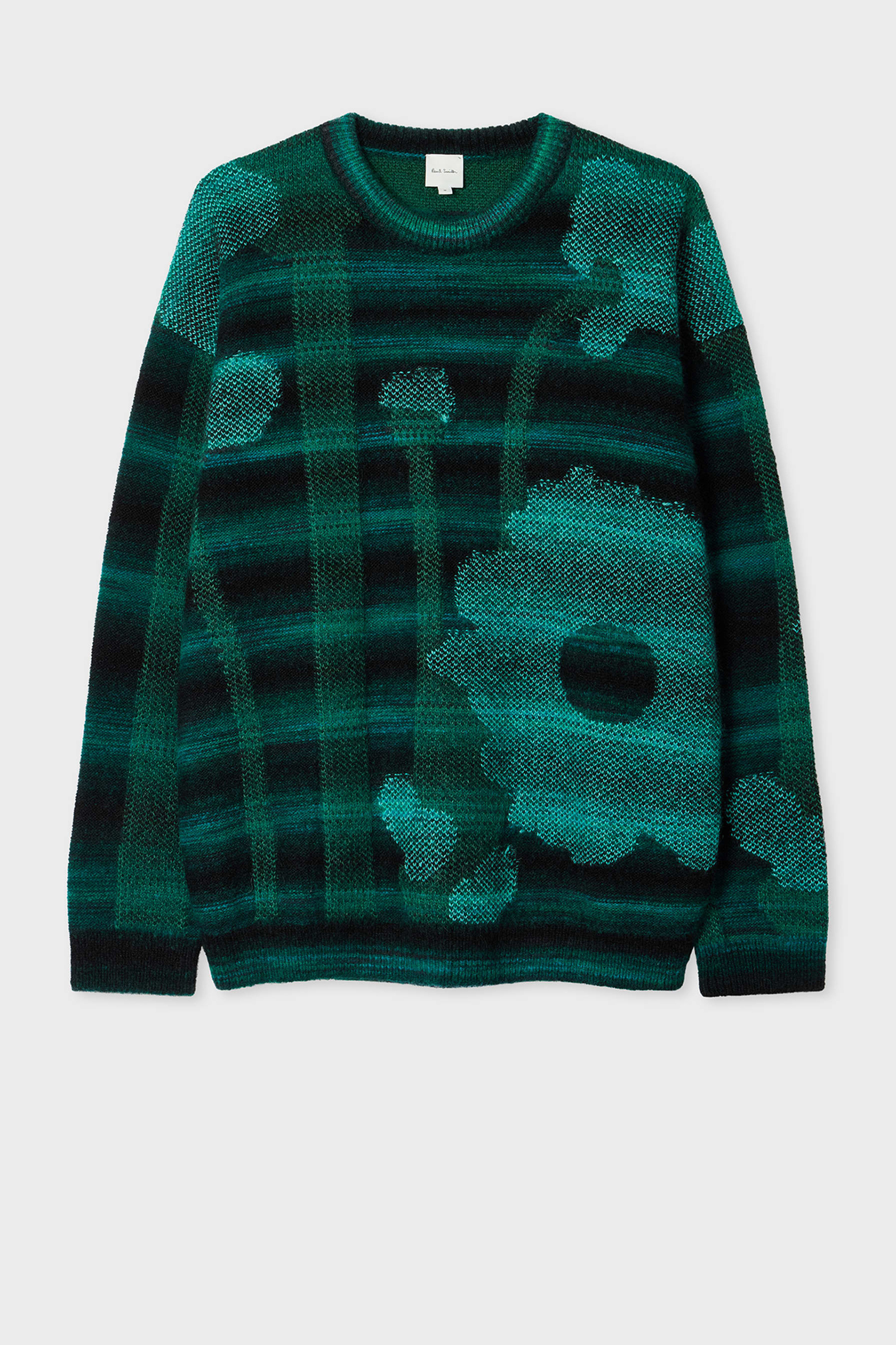 PAUL SMITH Relaxed Fit Field Flowers Pattern Wool-Alpaca Blend Crew Neck Sweater Bekleidung, Strickwaren, Pullover, Sweatshirt, Mantel