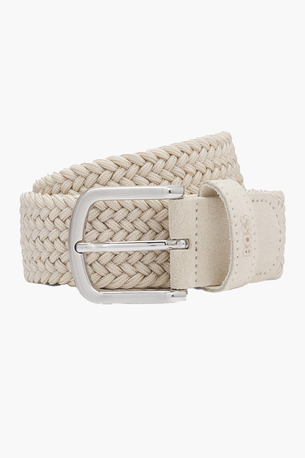 BOSS Woven Belt With Leather Trims