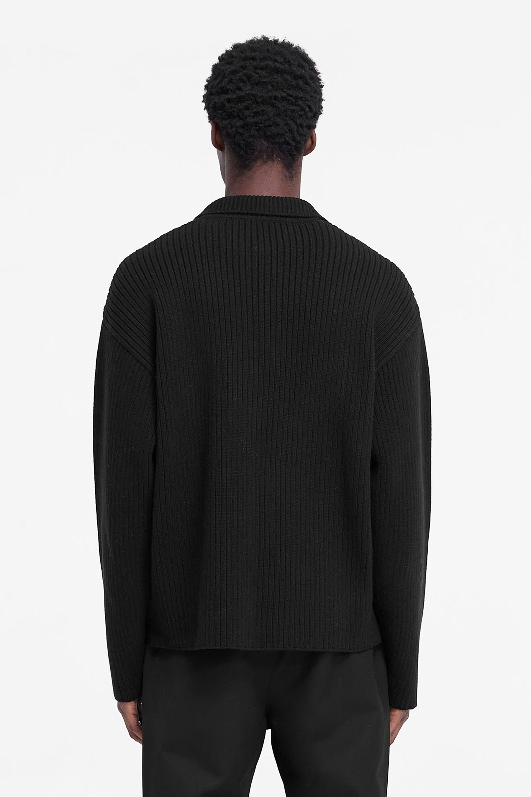 REPRESENT Ribbed Wool Blend Knit Polo REPRESENT Ribbed Wool Blend Knit Polo