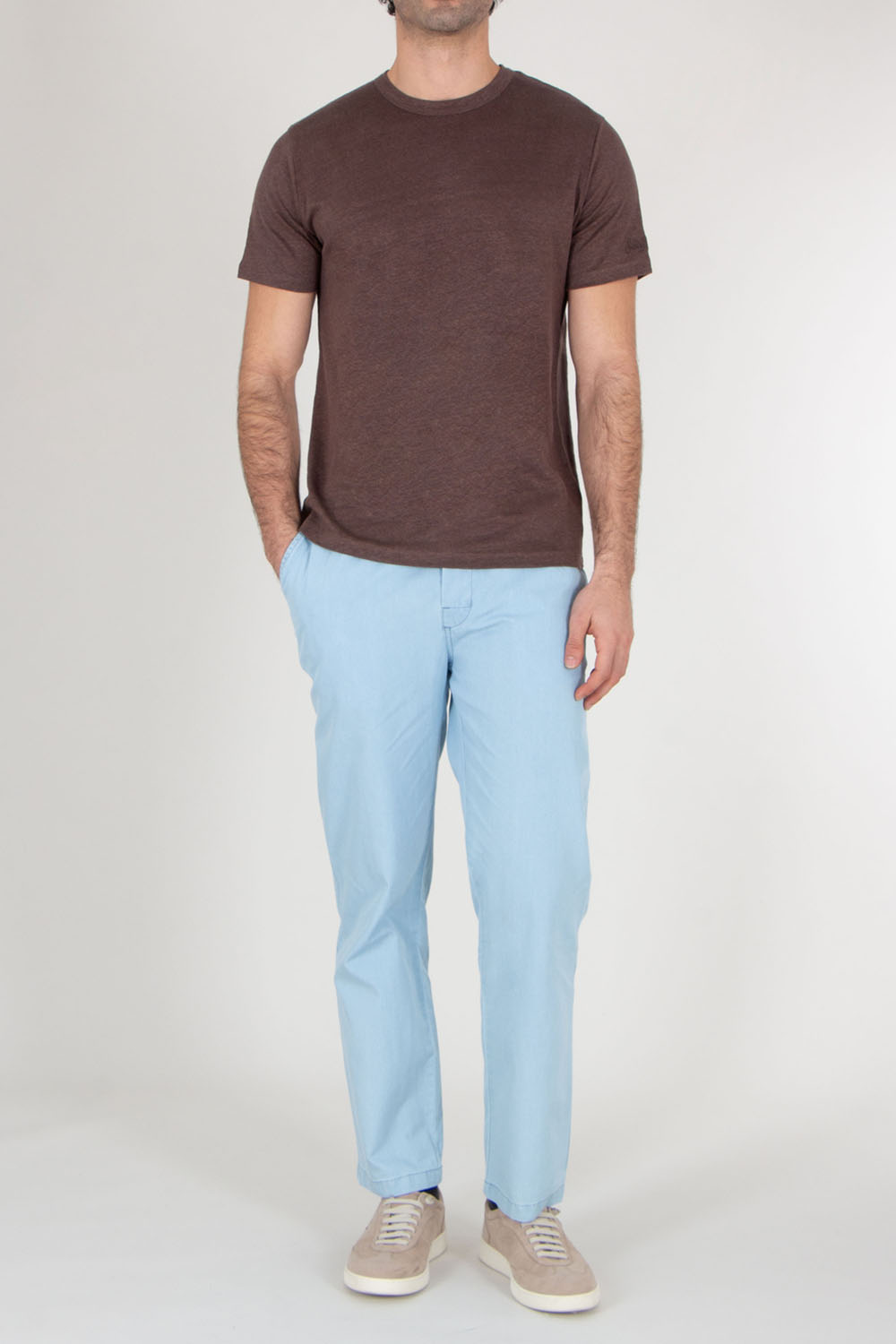 MC 2 SAINT BARTH Regular fit short sleeve Linen T-Shirt Ecsta