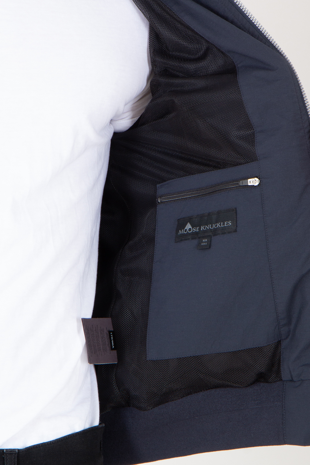 MOOSE KNUCKLES Regular Fit Recyceld Nylon-Cotton Stretch Crinkle Courville Bomber Jacket