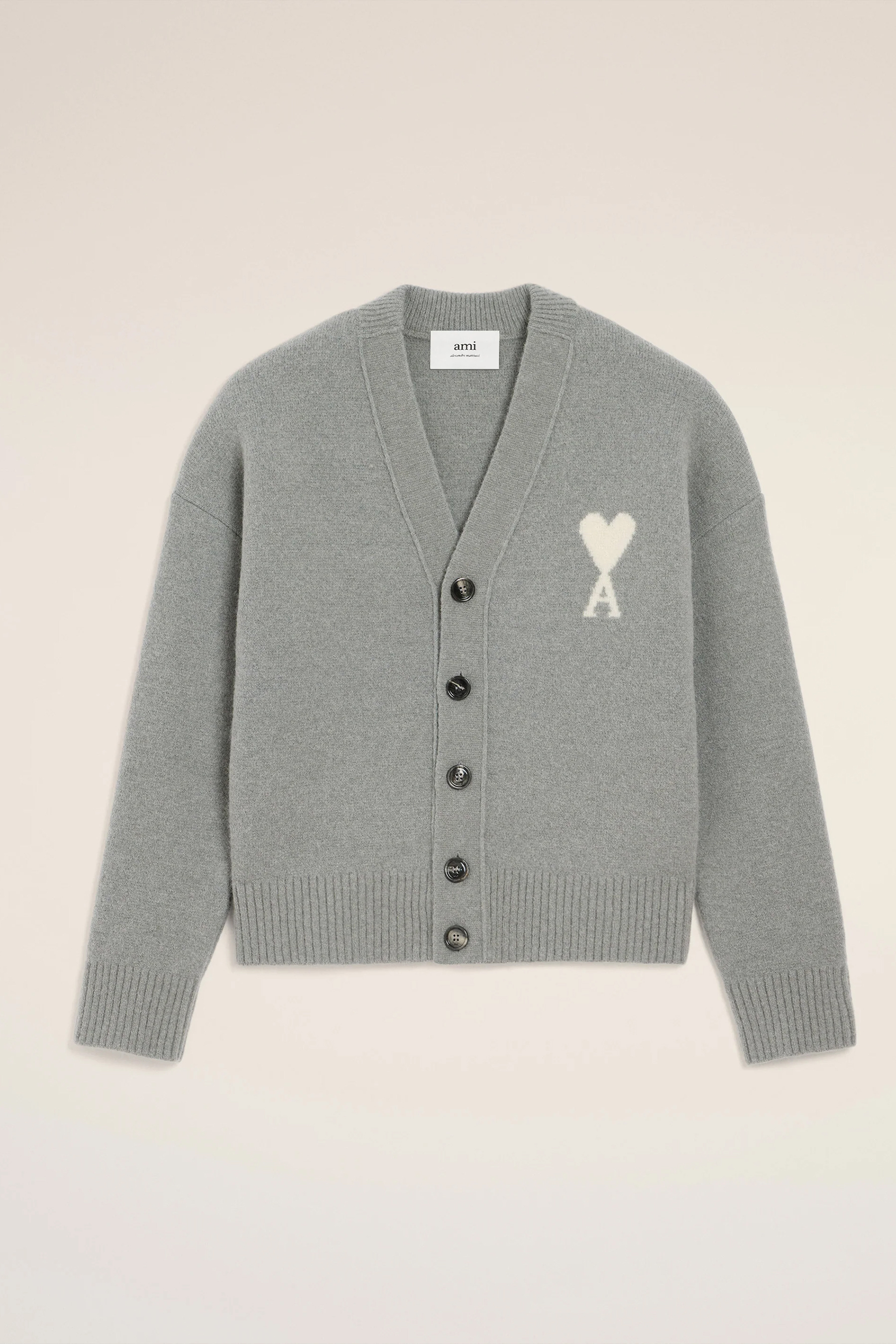 AMI PARIS Relaxed Fit Ami De Coeur Alpaca Blend Cardigan Bekleidung, Strickwaren, Pullover, Strickjacke