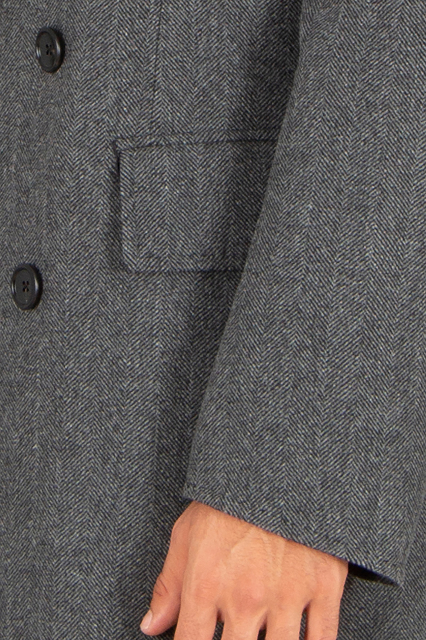TOM FORD Relaxed Fit Herringbone Pattern Virgin Wool Coat Bekleidung, Mantel, Blazer, Jacke