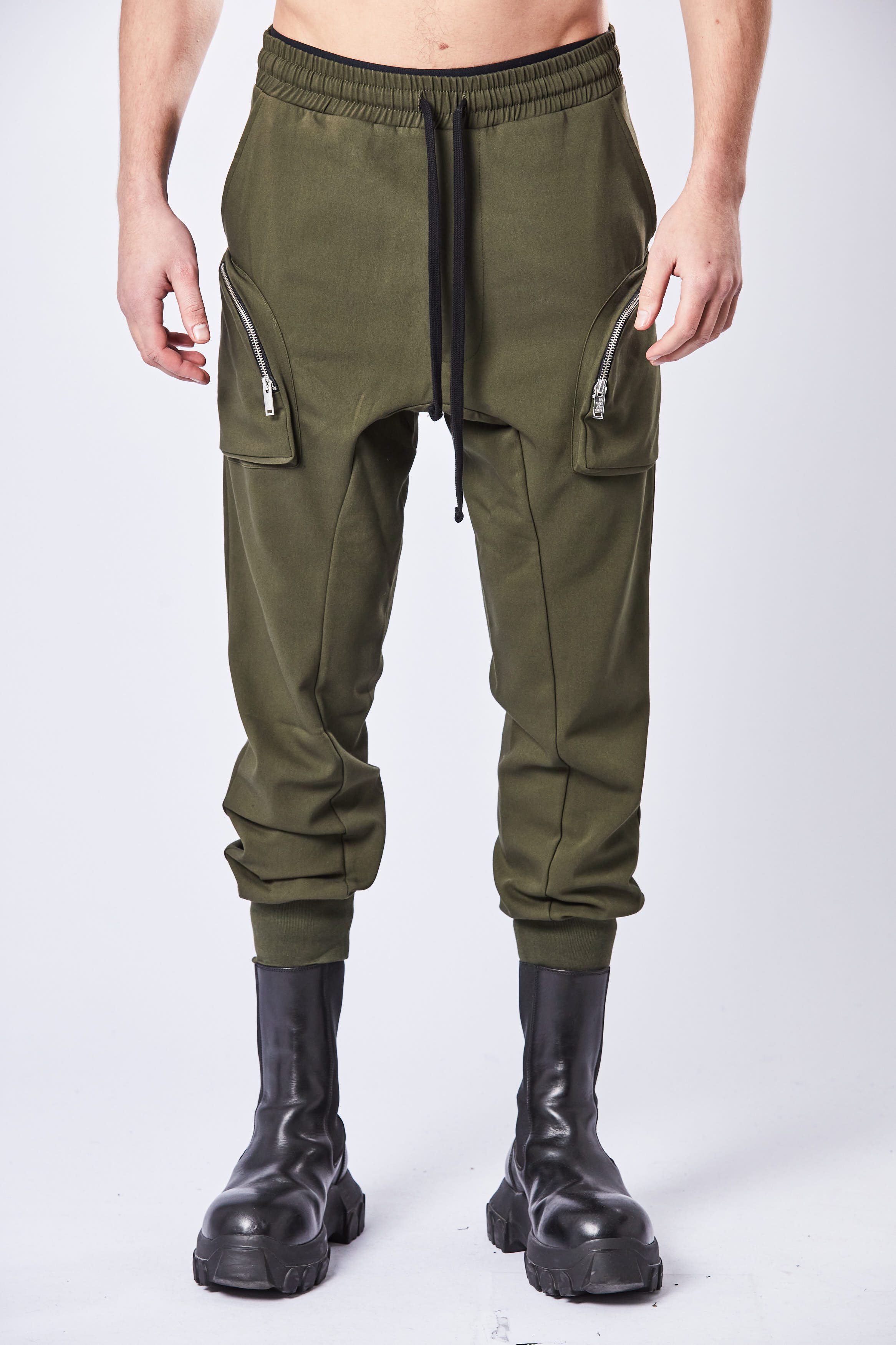 THOM KROM Cotton & Nylon Stretch Crop Crotch Pants THOM KROM Cotton & Nylon Stretch Crop Crotch Pants