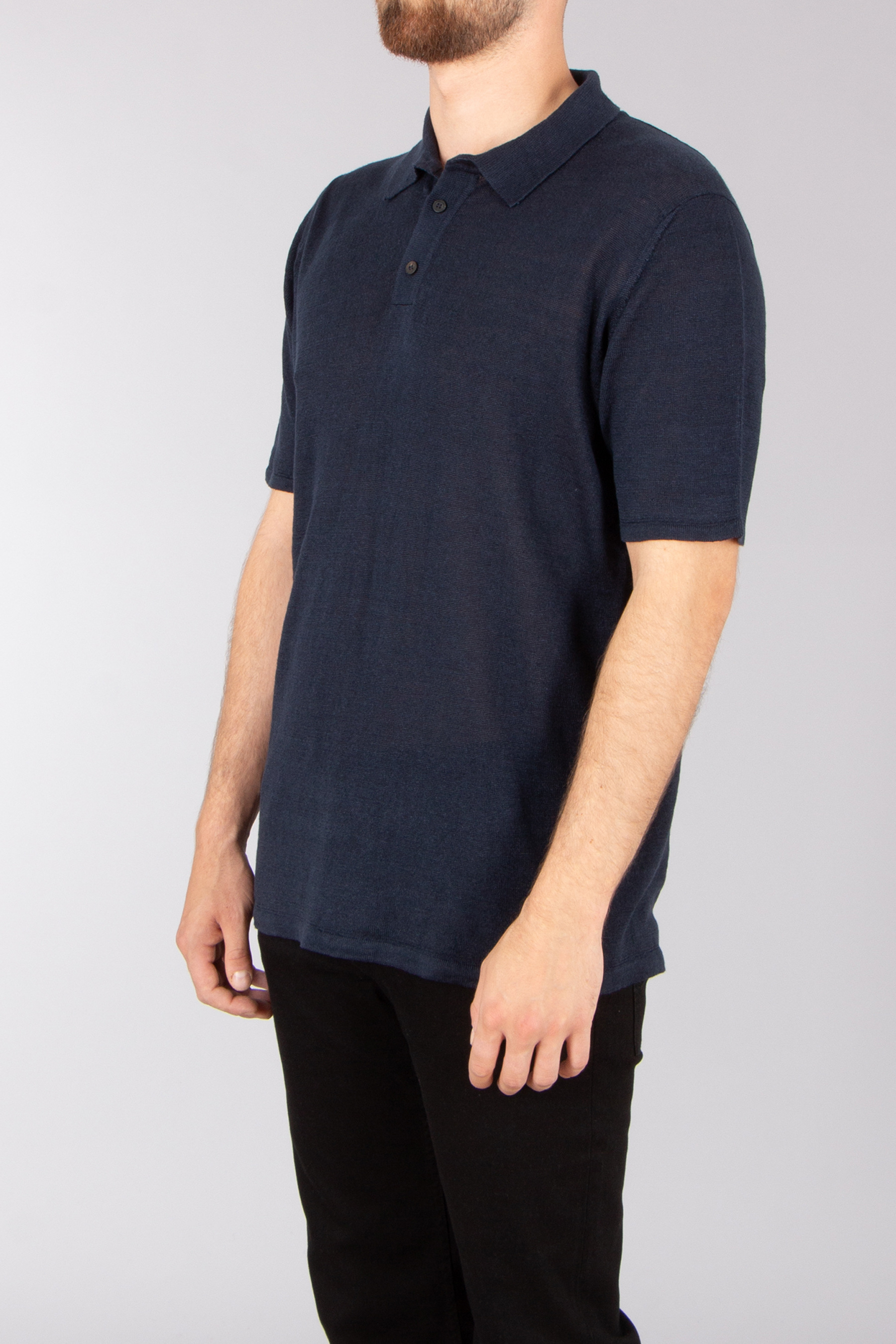 ROBERTO COLLINA Regular Fit Linen Knit Polo T-shirt, Ärmel, Hemd, Leinen, Person