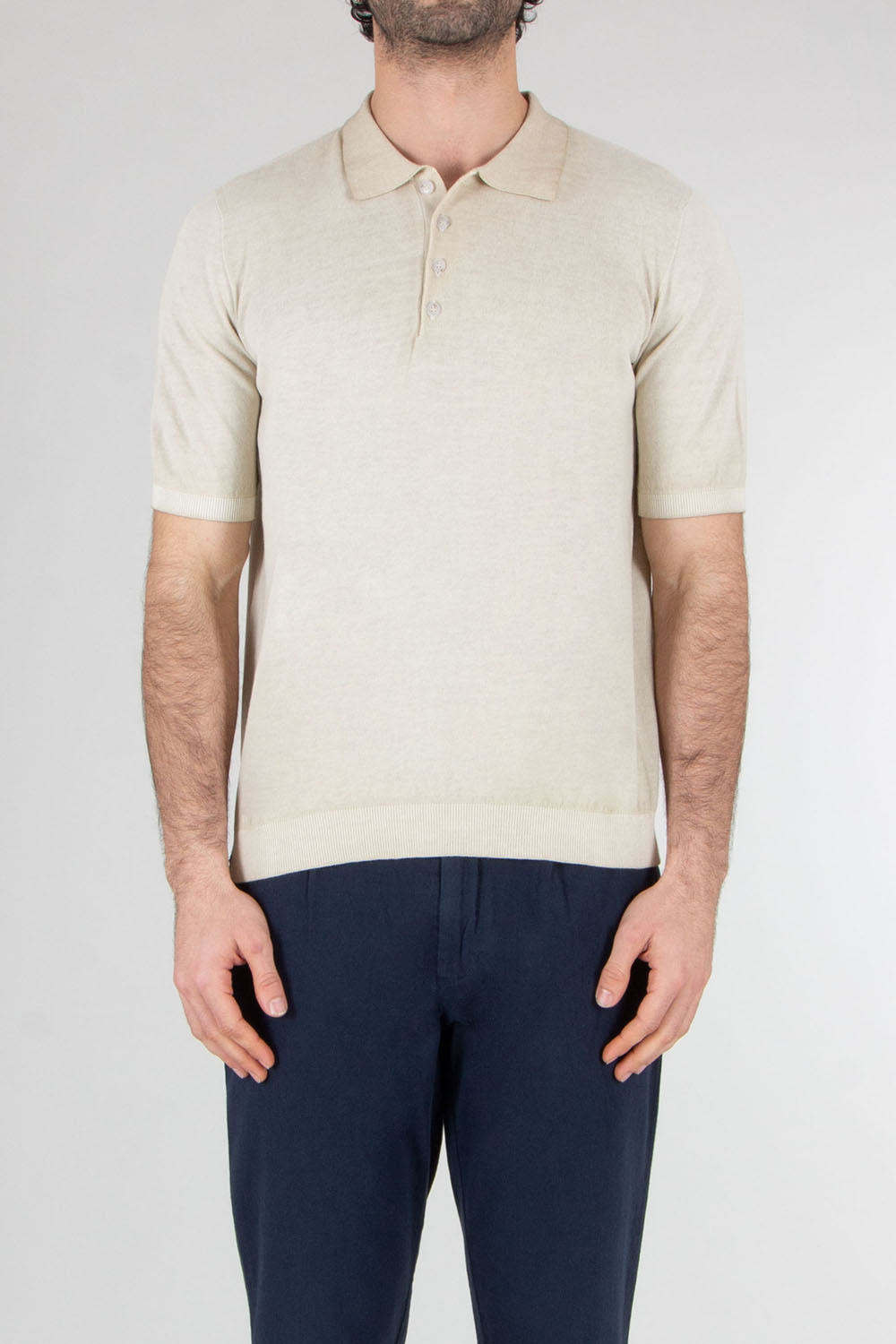 AROVESCIO Regular Fit Cotton Knit Polo