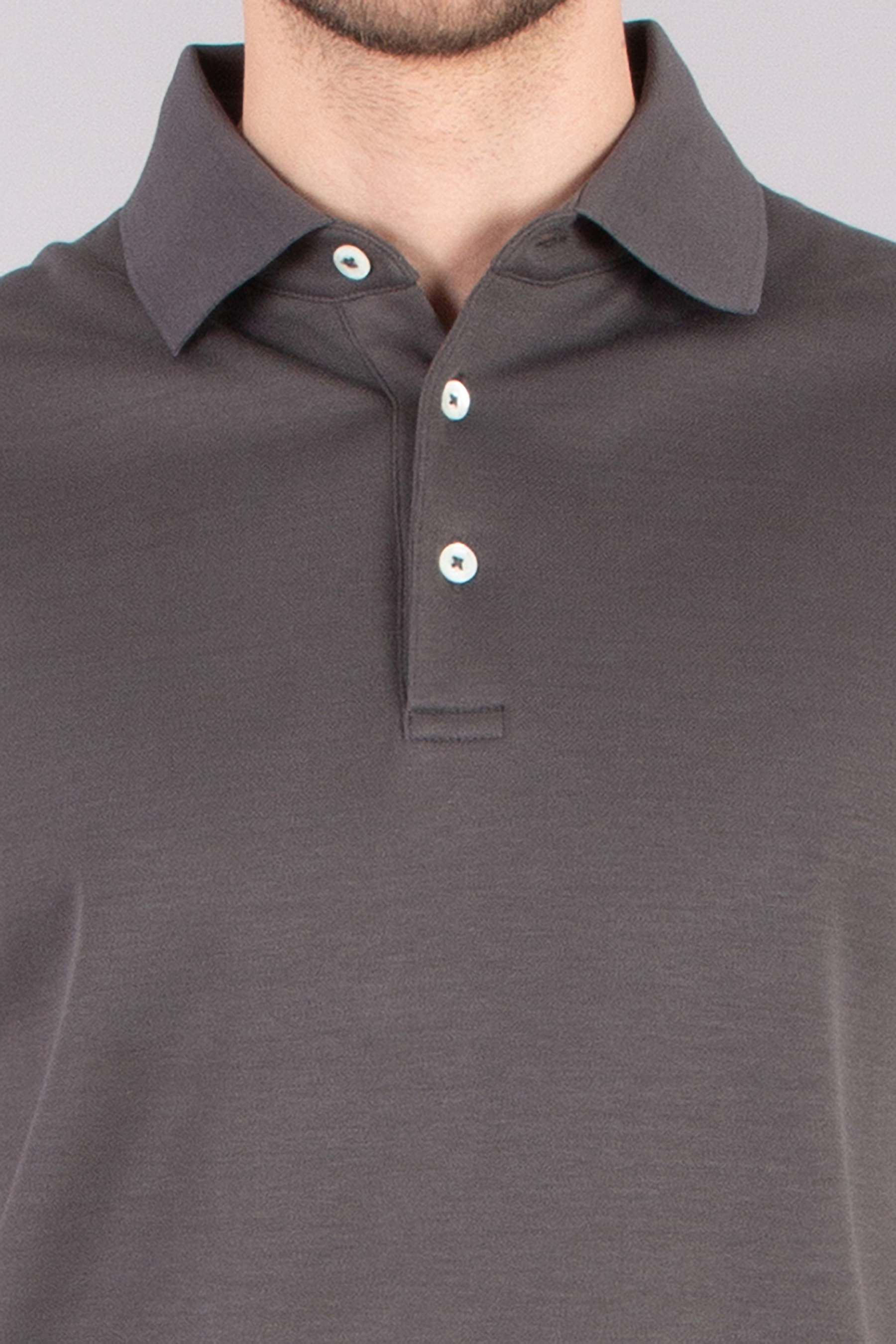HERNO Regular Fit Cotton Jersey Knit Effect Polo Shirt HERNO Regular Fit Cotton Jersey Knit Effect Polo Shirt