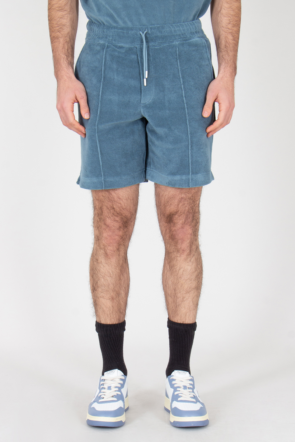 AURÉLIEN Slim Fit Cotton Blend Terry Leisure Shorts