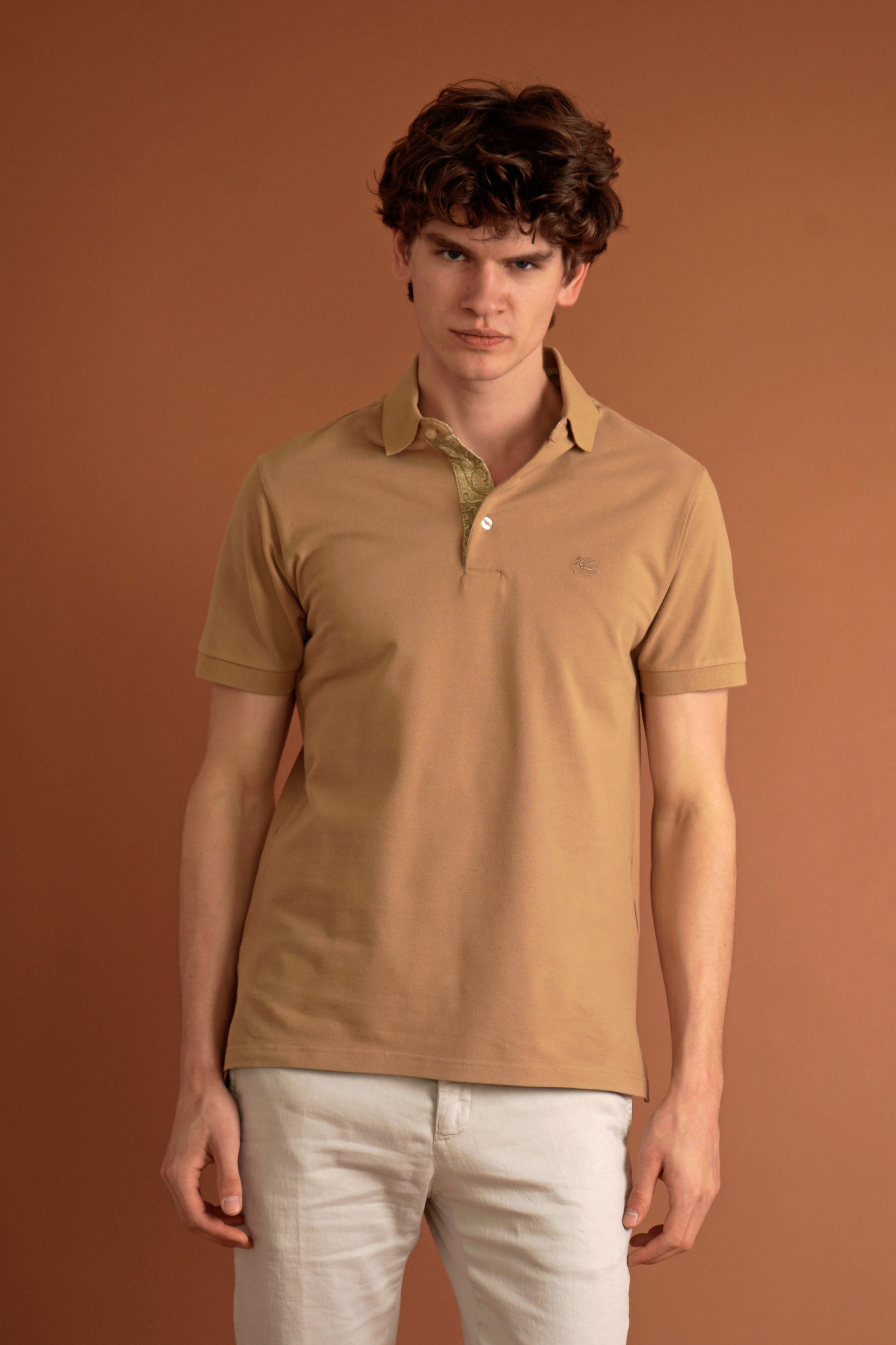 ETRO Embroidered Cotton Piqué Polo Shirt Bluse, Hemd, Leinen, Mann, Person