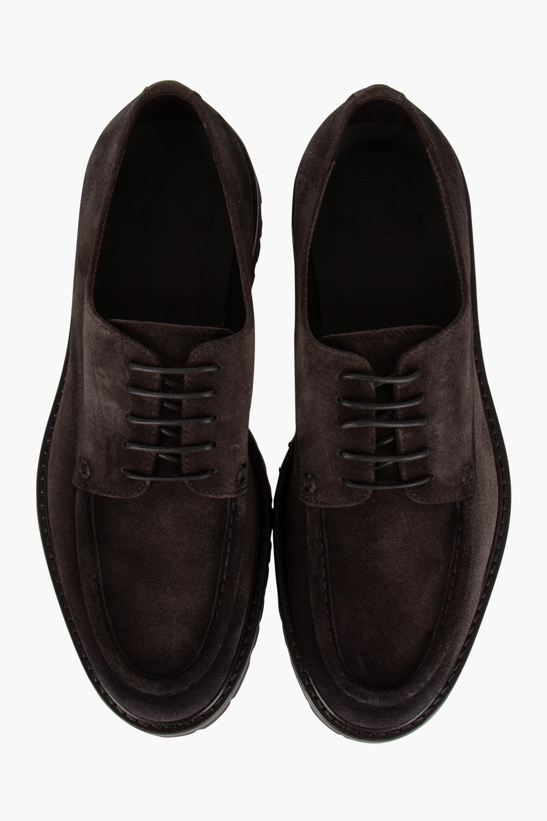 FABIANO RICCI Grained Leather Derby Shoes Wildleder, Kleidung, Schuhwerk, Schuh, Sneaker