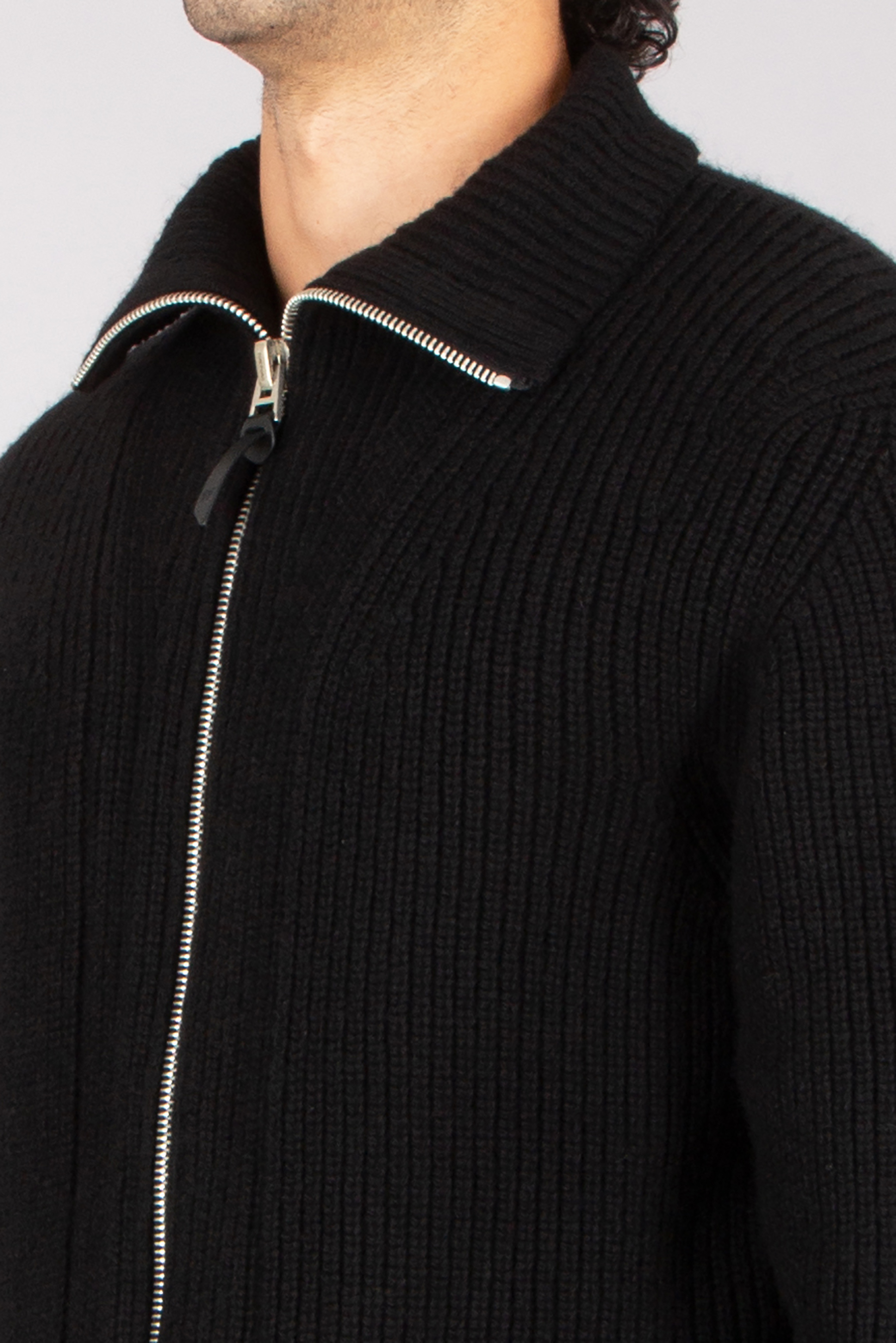 TOM FORD Regular Fit Ribbed Wool-Mohair Blend Zip Cardigan Strickwaren, Pullover, Mantel, Jacke, Person