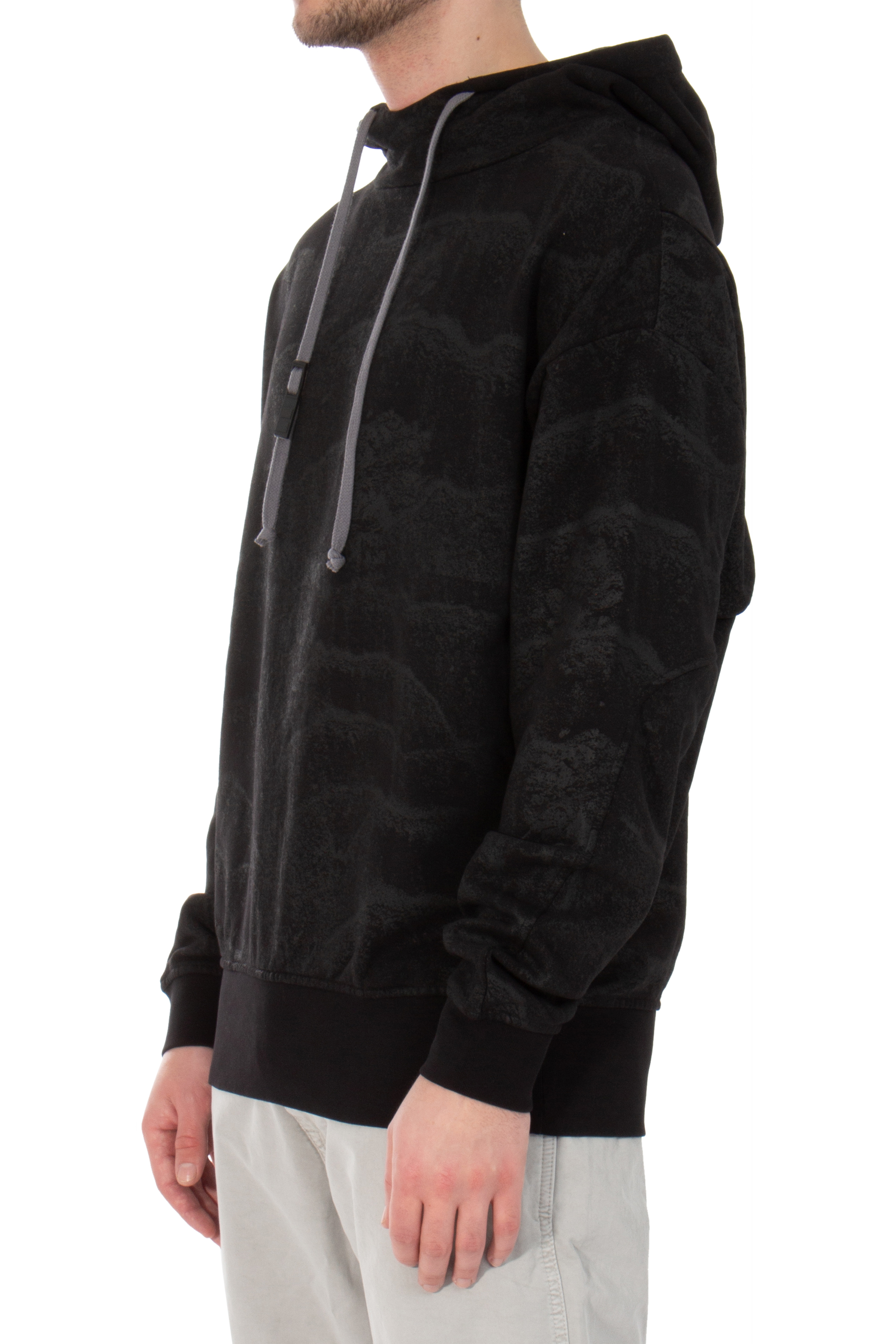RE:VOLVER ATELIER Black Sand Print Cotton Hoodie RE:VOLVER ATELIER Black Sand Print Cotton Hoodie