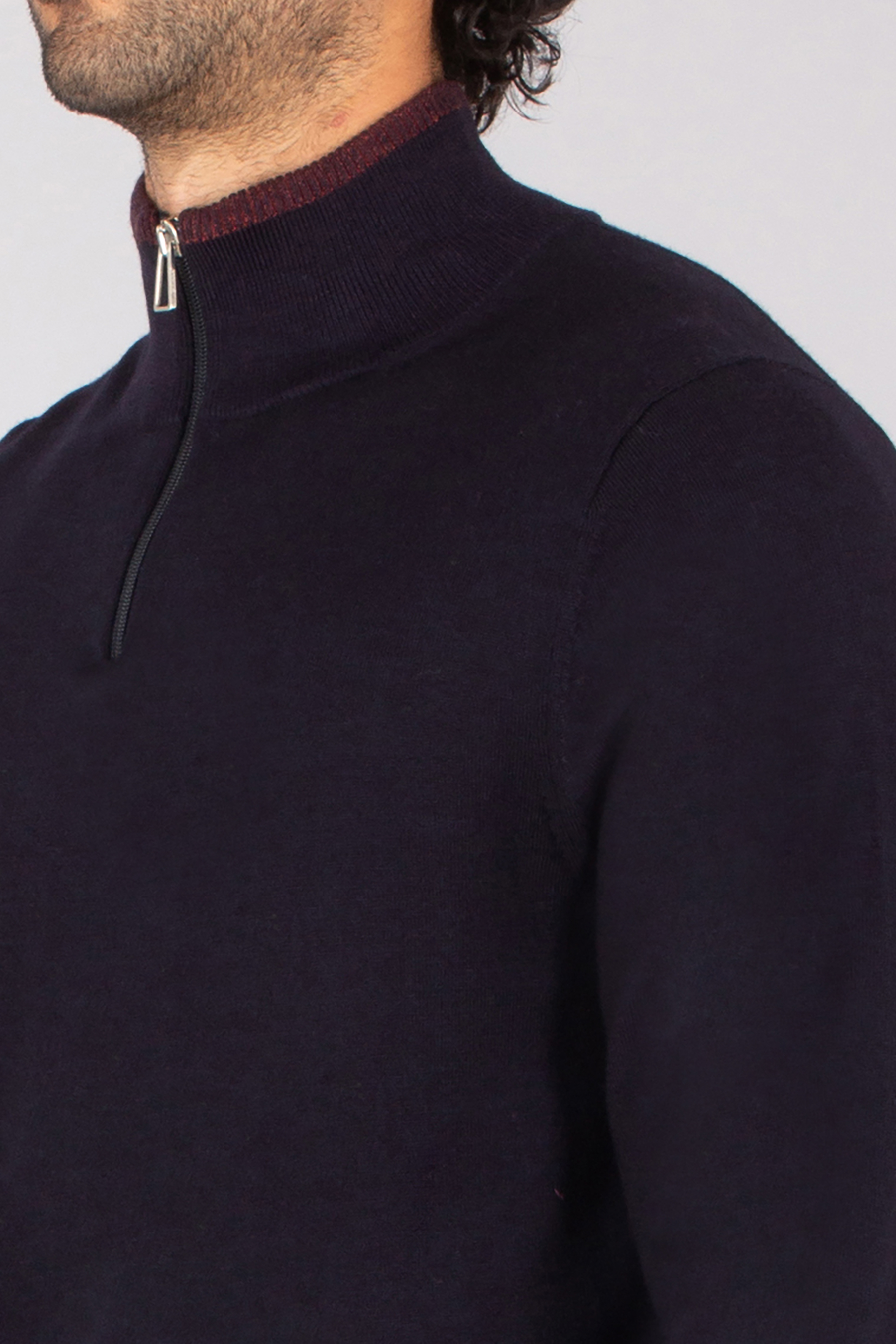 PAUL SMITH Regular Fit Wool Half Zip Sweater Vlies, Pullover, Erwachsener, Mann, Person
