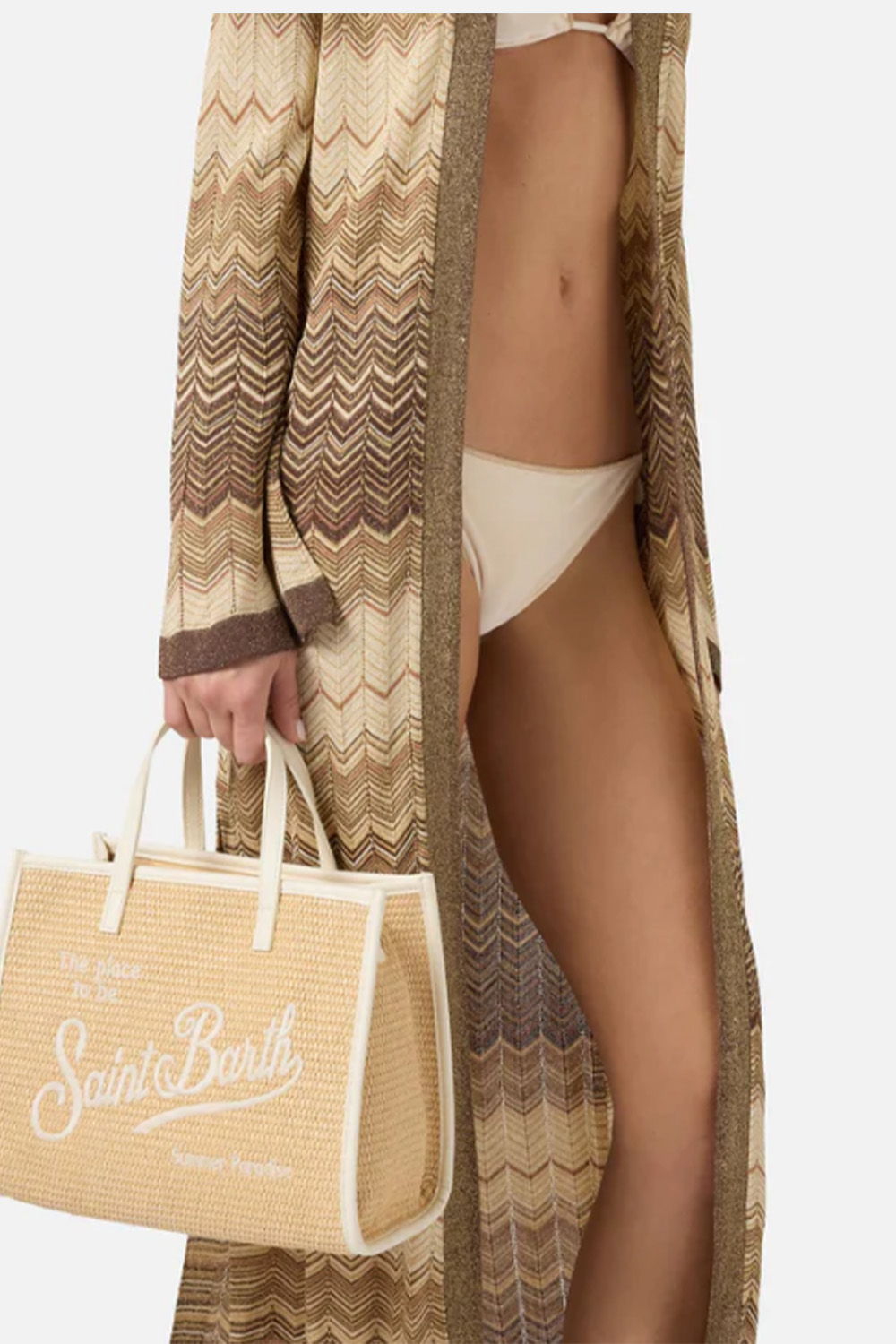 MC2 SAINT BARTH Embroidered Straw Effect Bag 